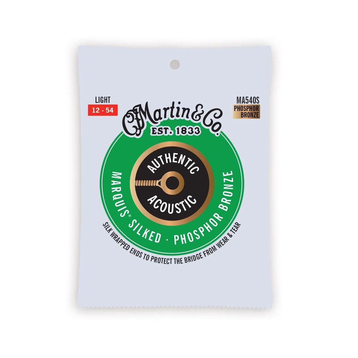 Martin MA540S Authentic Acoustic Marquis Silked Guitar Strings Phosphor Bronze 12-54