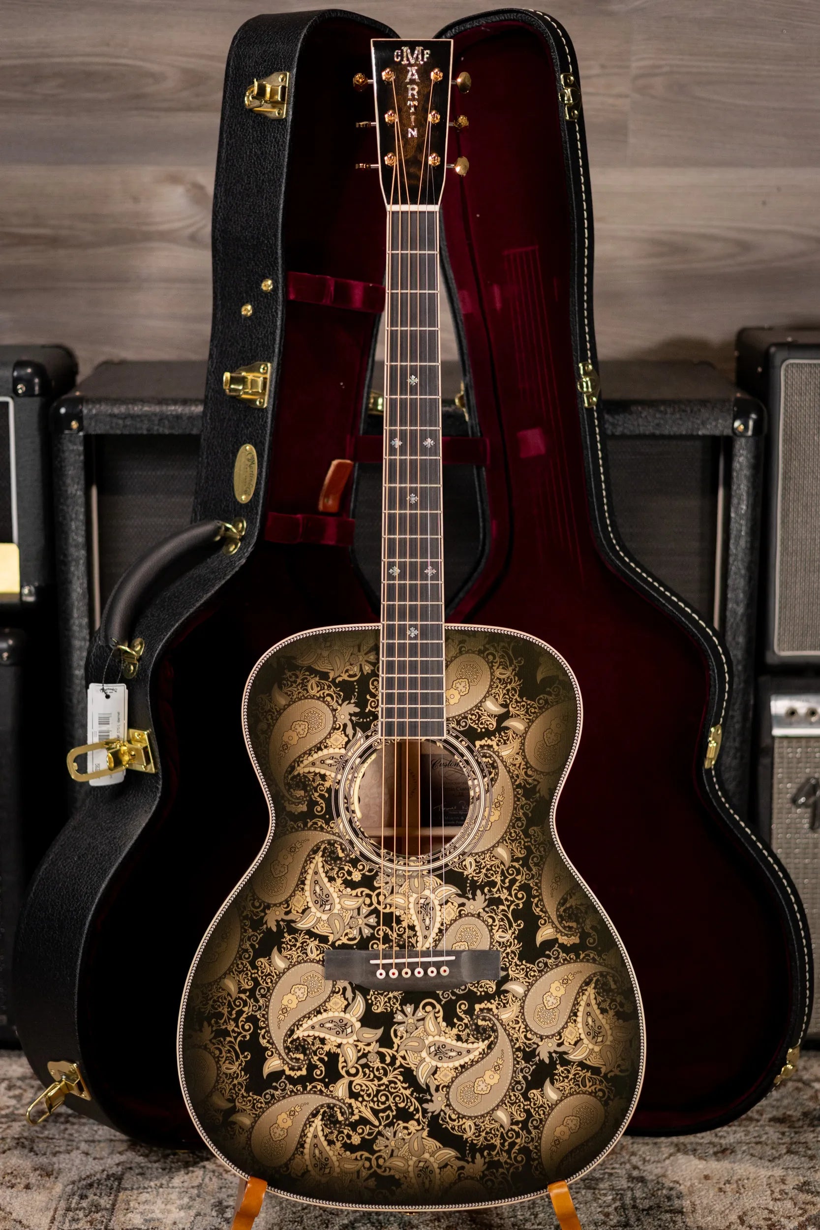 Martin Custom Shop M Acoustic/Electric Guitar - Paisley Ember Burst with Hardshell Case