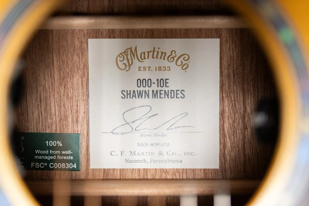 Martin 000-10E Shawn Mendes Signature Acoustic/Electric Guitar with Gig Bag