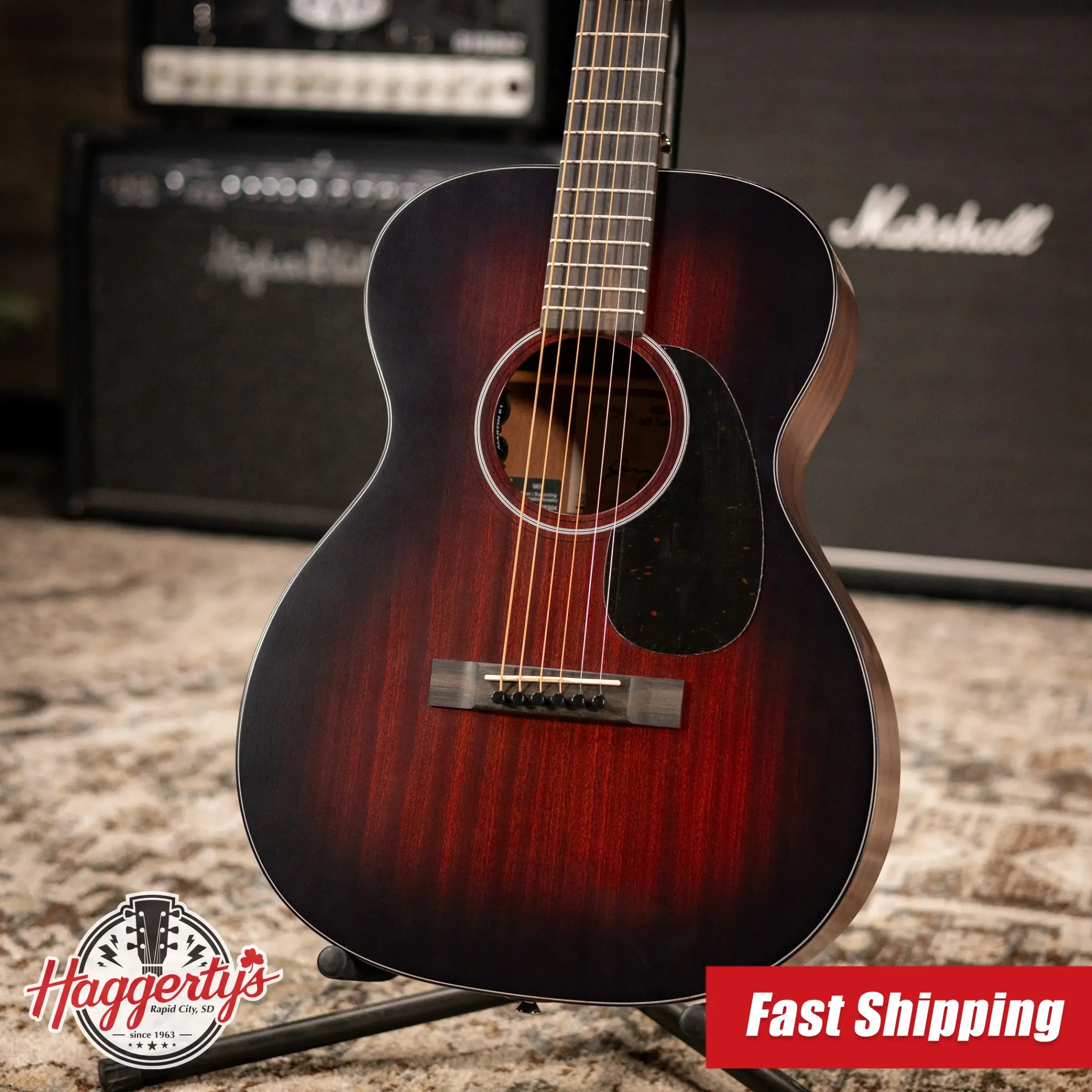 Martin 000 Jr E Jeff Tweedy Acoustic Electric Guitar - Dark Mahogany with Gig Bag