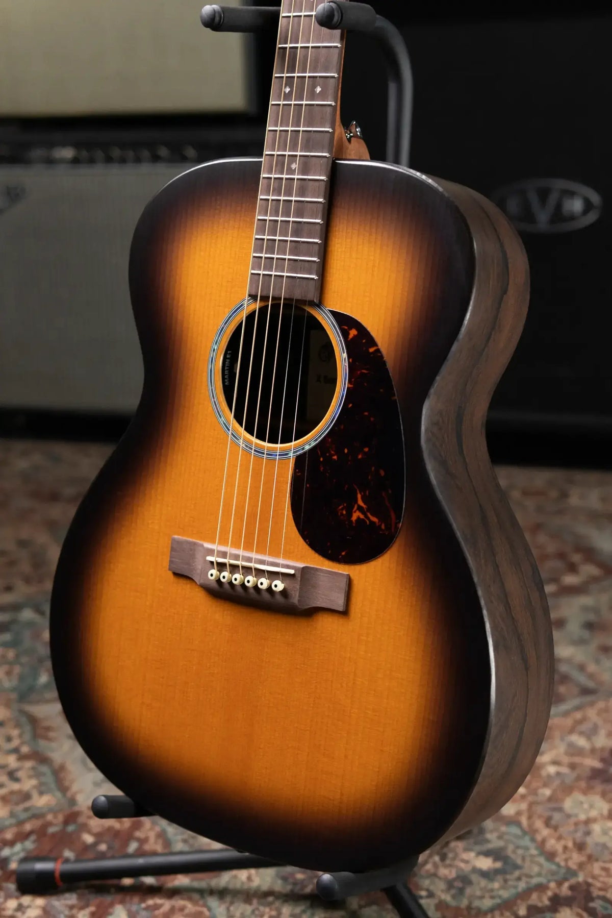 Martin 000-X2E Brazilian Special Acoustic/Electric Guitar - Burst with Gig Bag