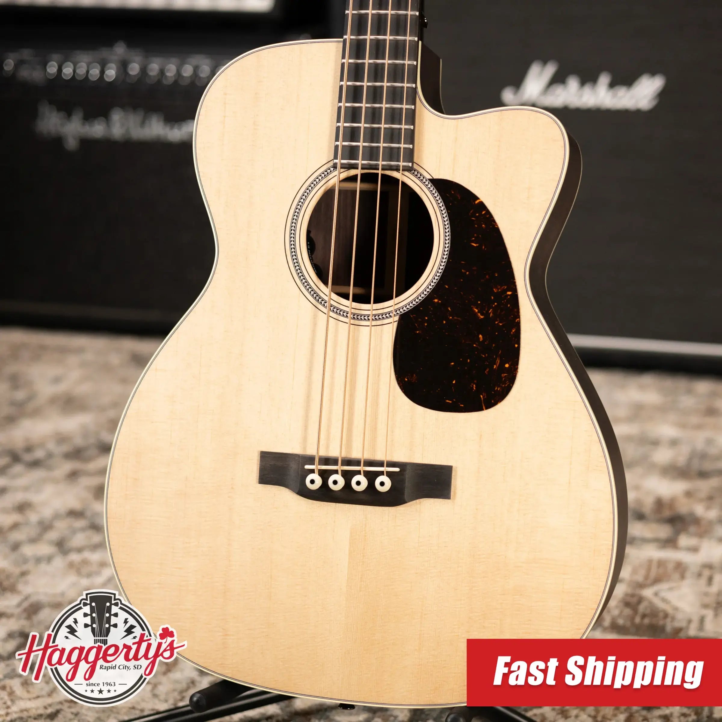 Martin BC-16E Acoustic-Electric Bass Guitar - Natural with Softshell Gig Bag