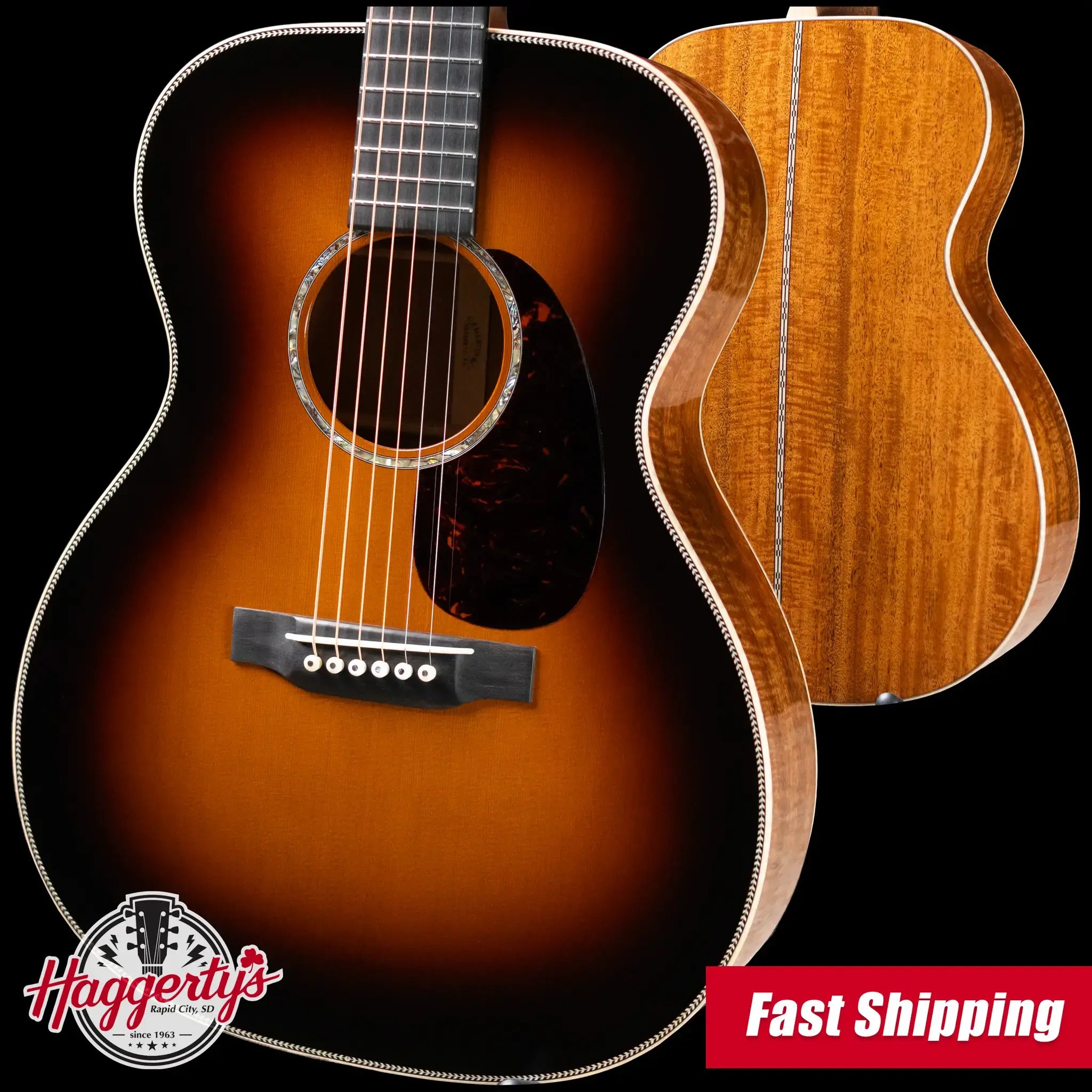 Martin Custom Shop Style 28 000-14F Acoustic Guitar - Flamed Mahogany/Western Red Cedar with Hardshell Case