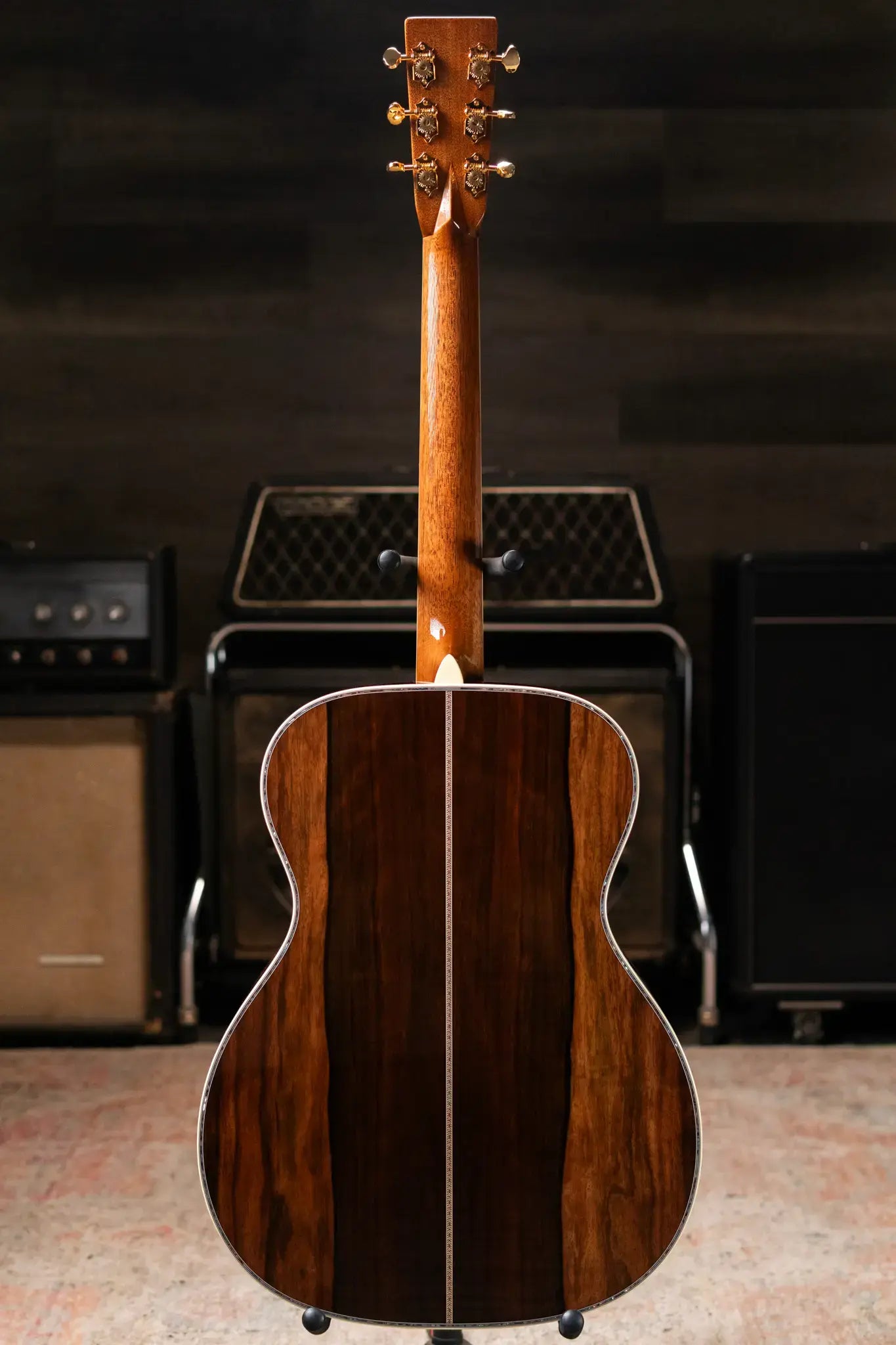 Martin Custom Shop Style 45 OM-14F Acoustic Guitar - Macassar Ebony/Premium Spruce with Hardshell Case