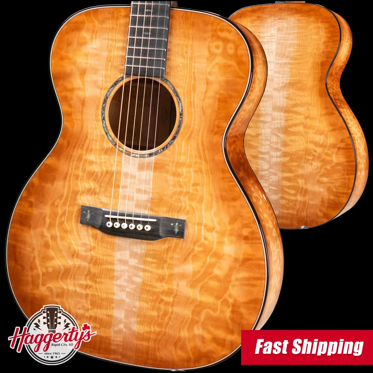 Martin Custom Shop Style 45 000-14F Acoustic Guitar - Master Grade Quilted Maple with Hardshell Case