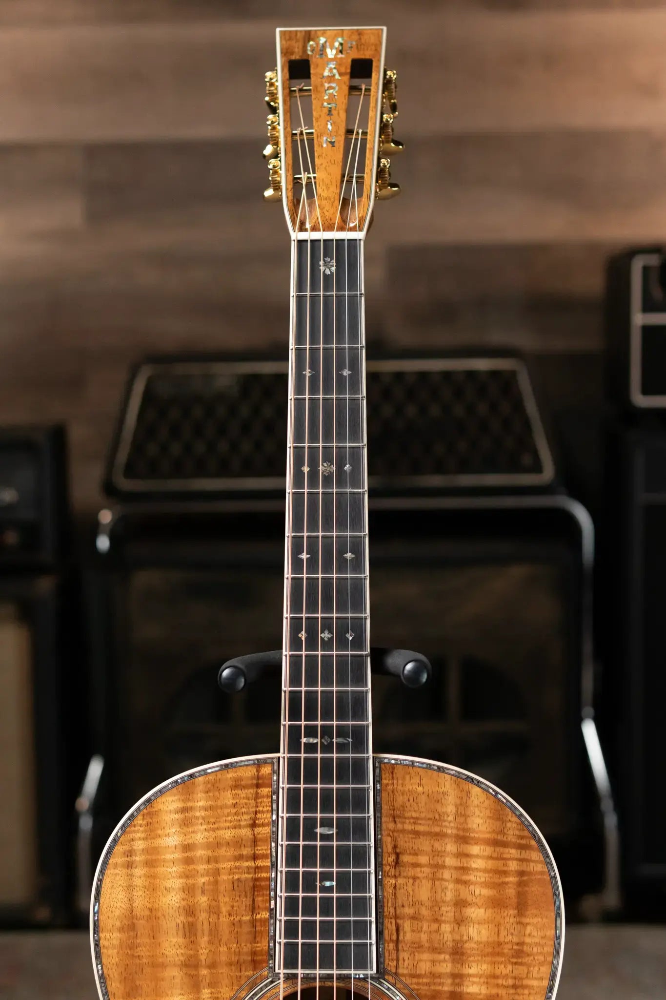 Martin Custom Style 45 000 Acoustic Guitar - Highly Flamed Koa (Back, Sides and Top), Natural with Hardshell Case