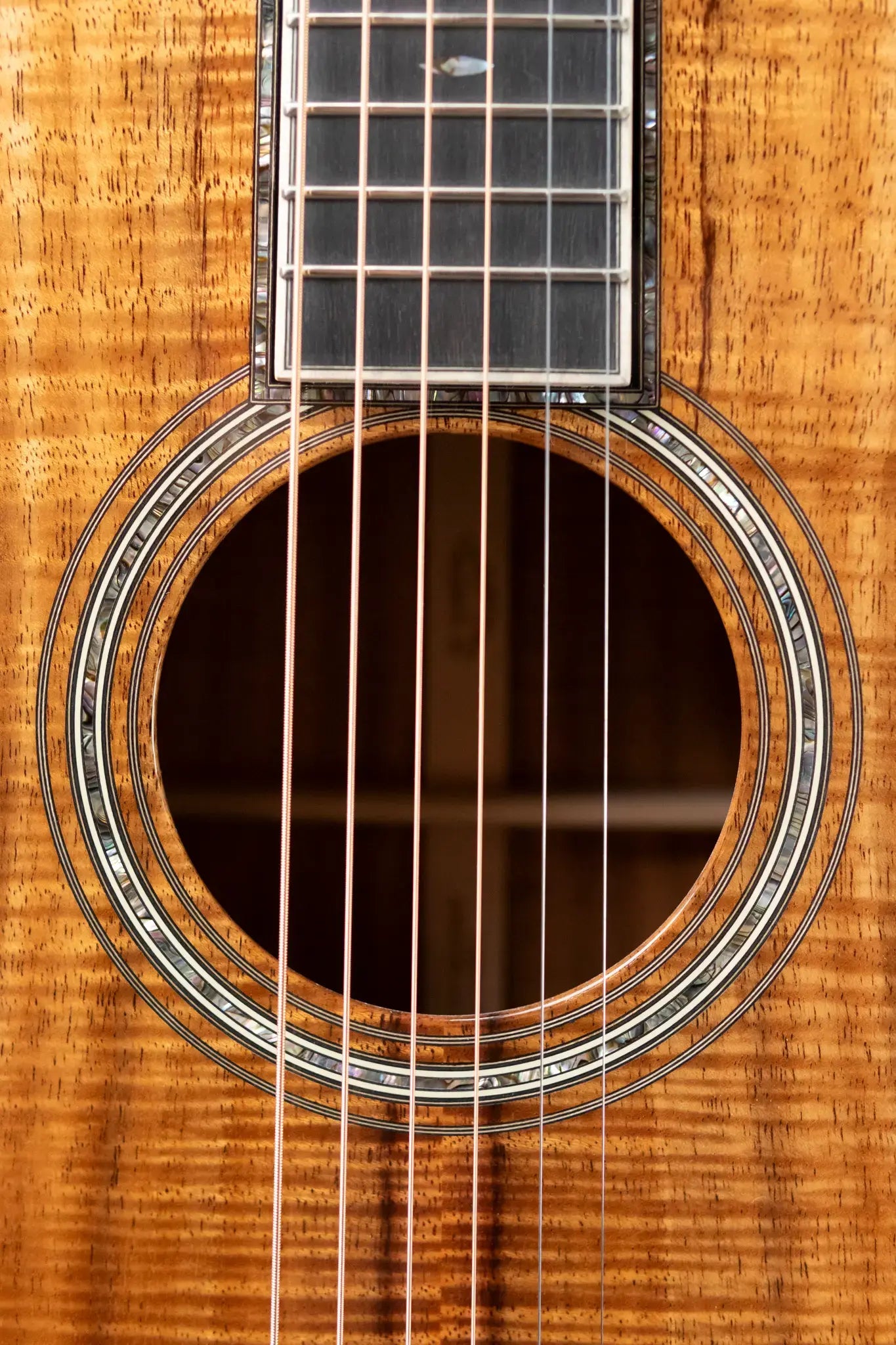 Martin Custom Style 45 000 Acoustic Guitar - Highly Flamed Koa (Back, Sides and Top), Natural with Hardshell Case