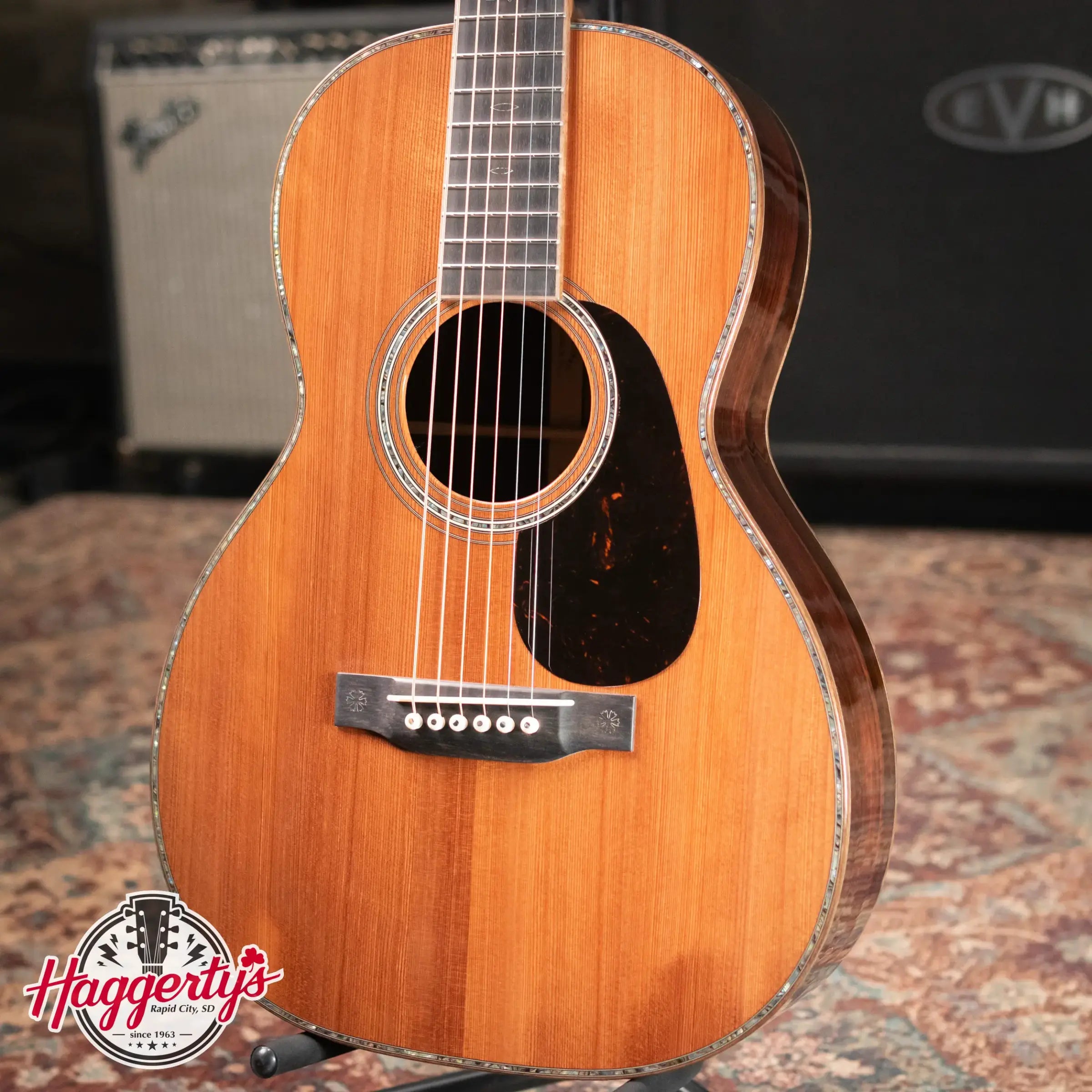 Martin Custom Style 45 00 Acoustic Guitar - Premium Sinker Redwood/Striped Macassar Ebony with Hardshell Case