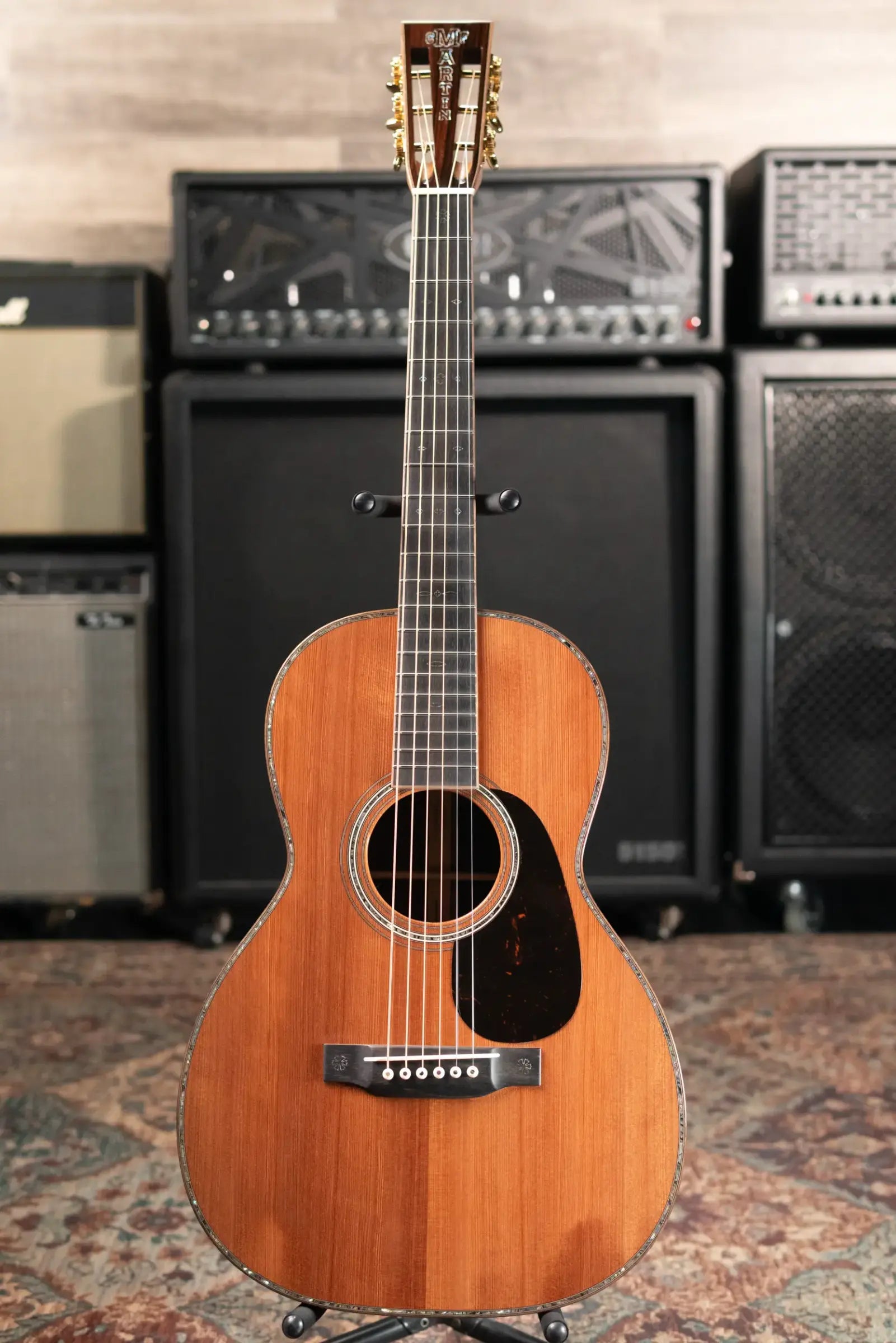 Martin Custom Style 45 00 Acoustic Guitar - Premium Sinker Redwood/Striped Macassar Ebony with Hardshell Case