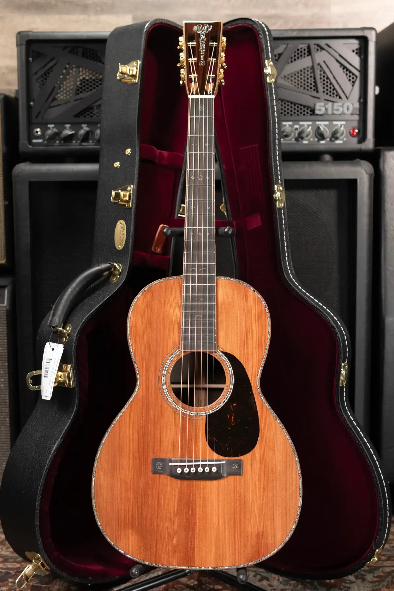 Martin Custom Style 45 00 Acoustic Guitar - Premium Sinker Redwood/Striped Macassar Ebony with Hardshell Case