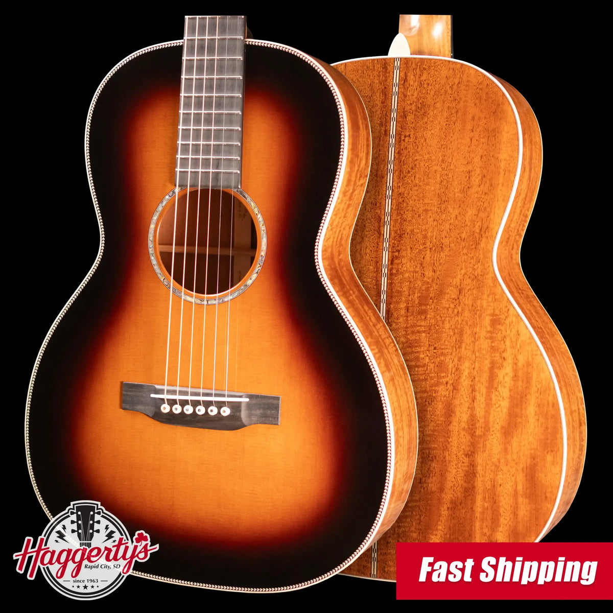 Martin Custom Shop Style 28 00-12F Acoustic Guitar - Flamed Mahogany/Western Red Cedar 1935 Sunburst with Hardshell Case