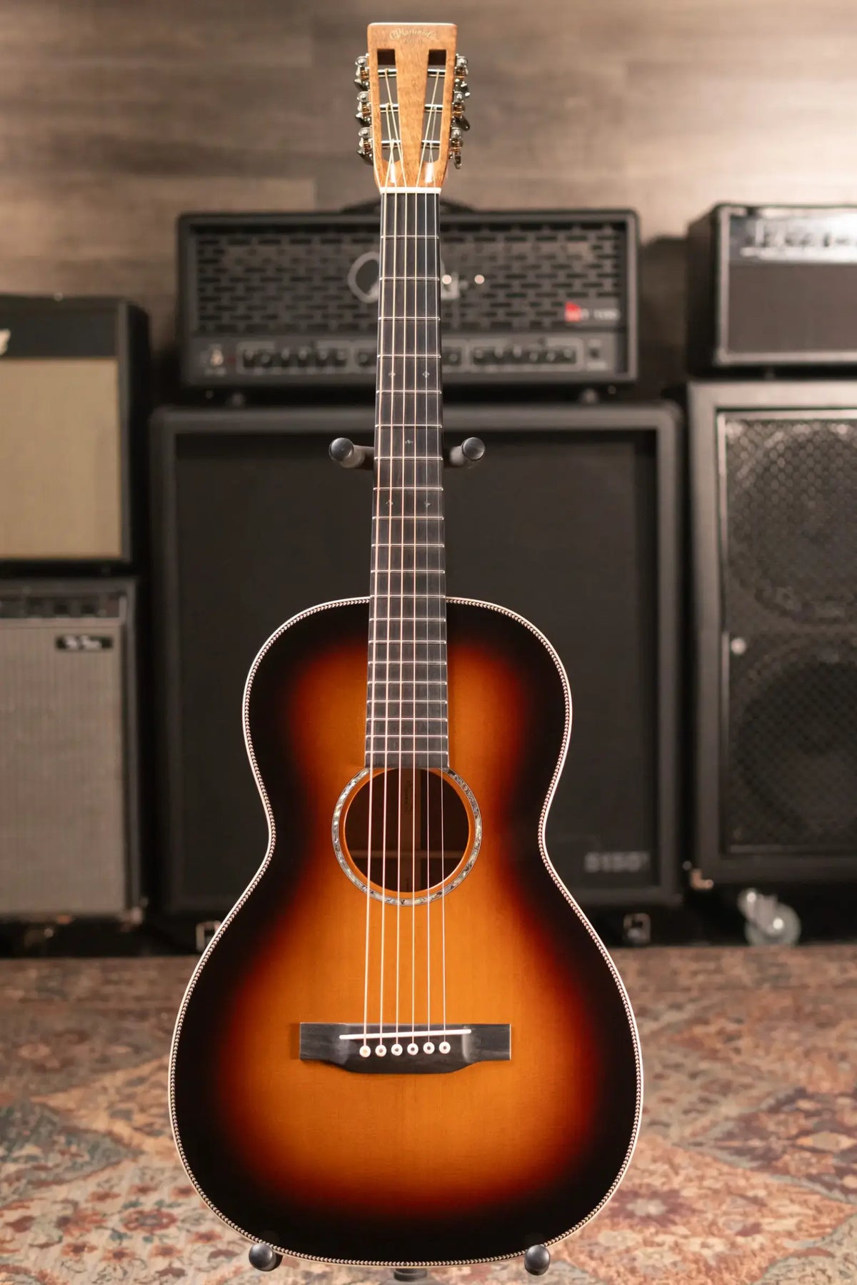 Martin Custom Shop Style 28 0-12F Flamed Mahogany/Western Red Cedar Acoustic Guitar - 1935 Sunburst with Hardshell Case