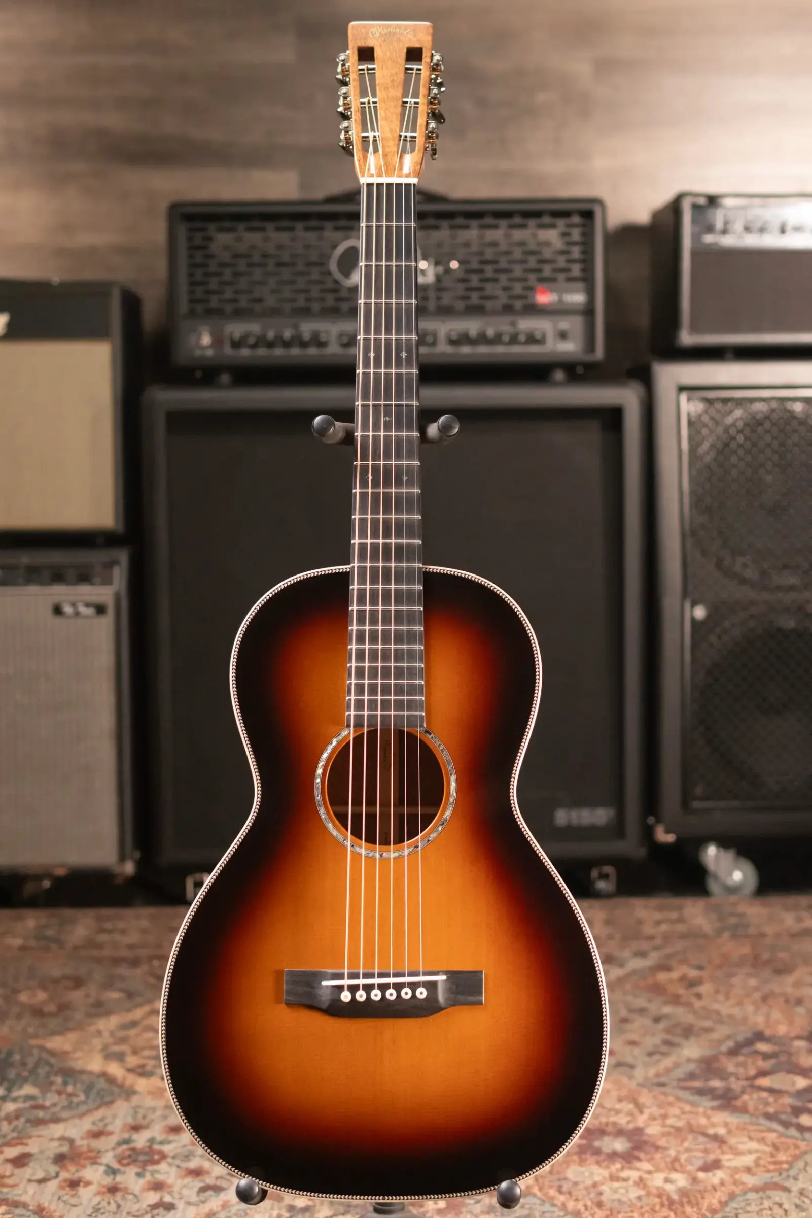 Martin Custom Shop 0 12-Fret Flamed Mahogany Acoustic Guitar - 1935 Sunburst with Hardshell Case