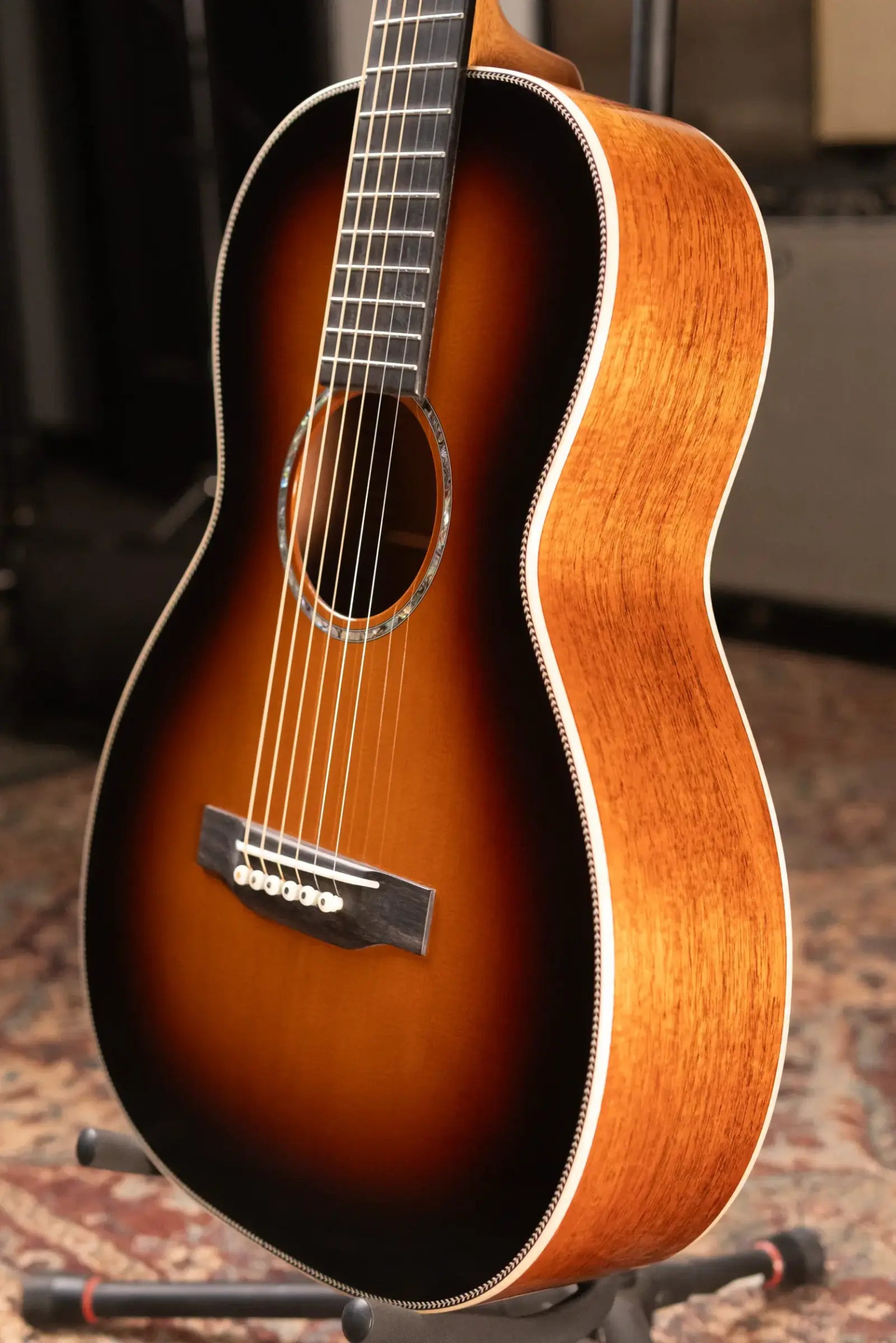 Martin Custom Shop 0 12-Fret Flamed Mahogany Acoustic Guitar - 1935 Sunburst with Hardshell Case