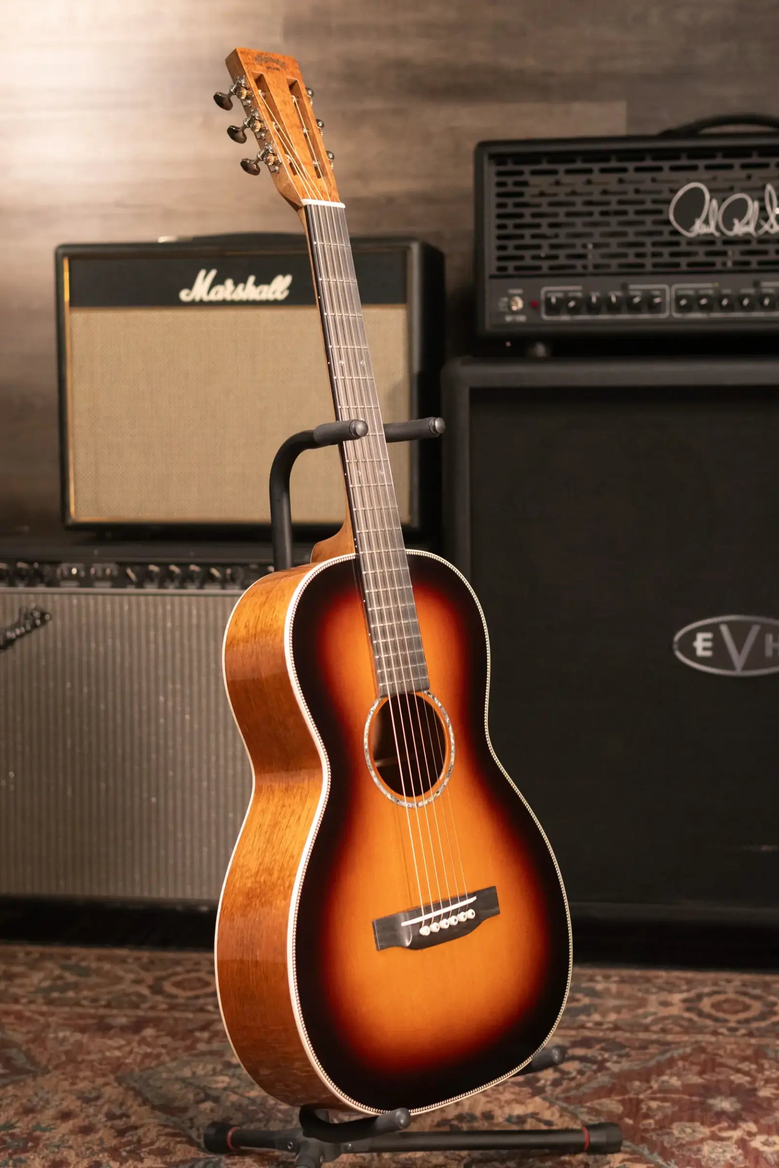 Martin Custom Shop 0 12-Fret Flamed Mahogany Acoustic Guitar - 1935 Sunburst with Hardshell Case