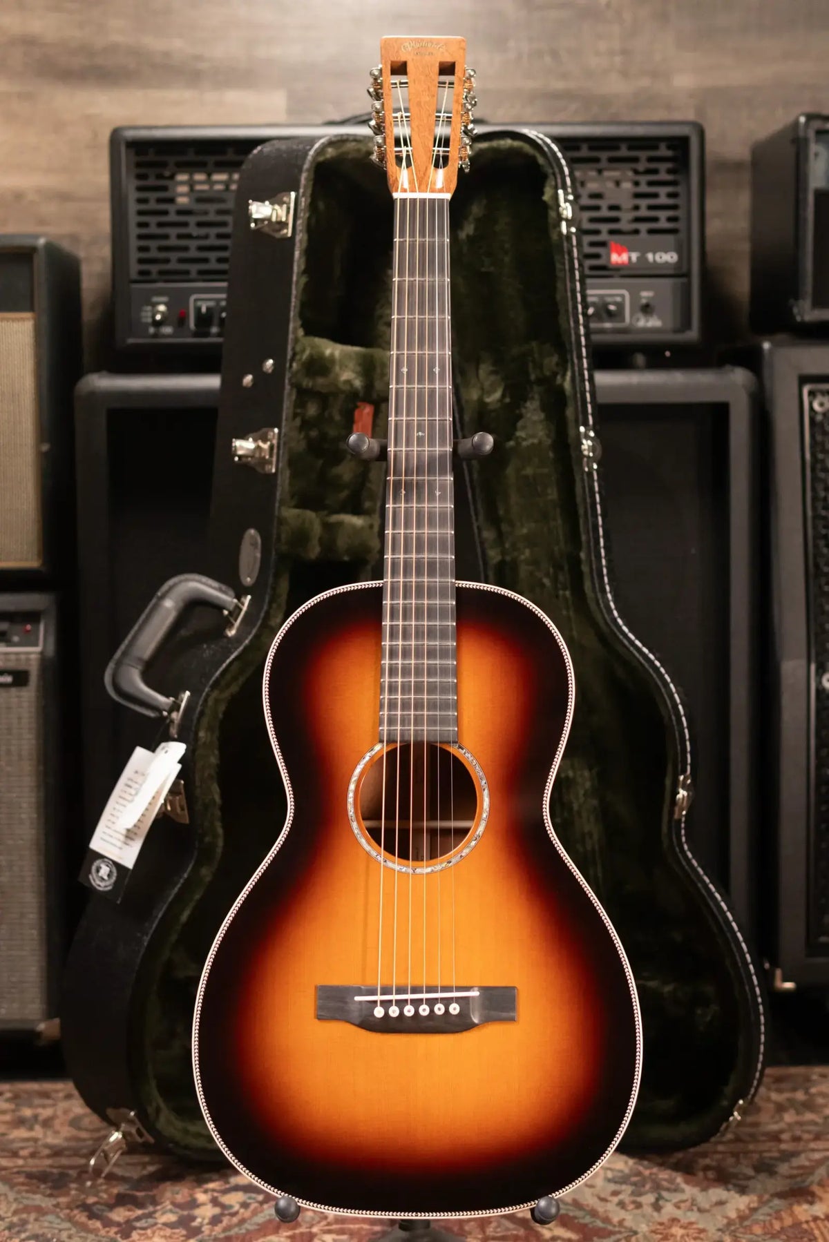Martin Custom Shop Style 28 0-12F Flamed Mahogany/Western Red Cedar Acoustic Guitar - 1935 Sunburst with Hardshell Case