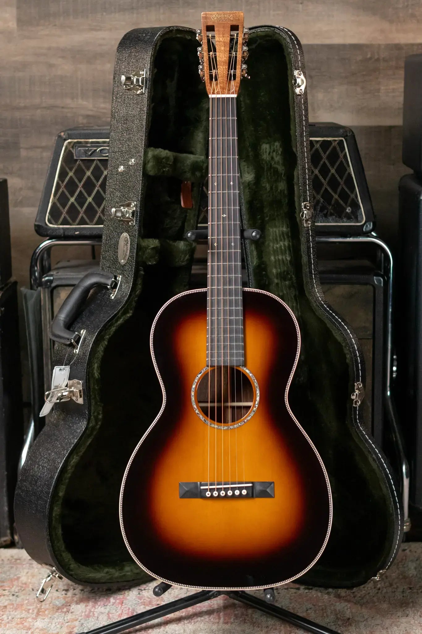 Martin Custom 0-12F Acoustic - Exceptional Figured Koa/Engelmann Spruce, 1935 Sunburst with Hardshell Case