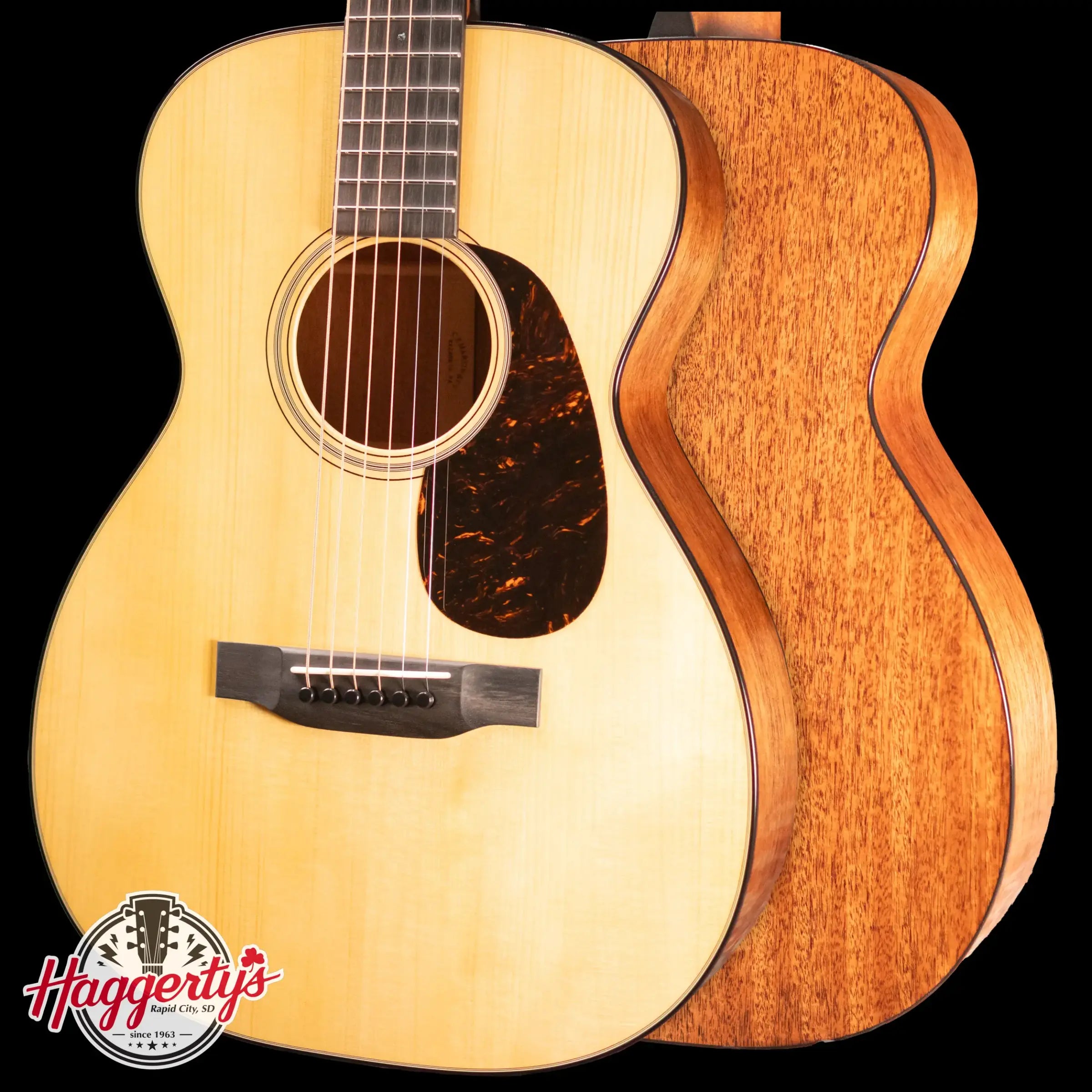 Martin Custom Style 18 0 Acoustic Guitar - Mahogany/Adirondack Spruce, Aging Toner with Hardshell Case