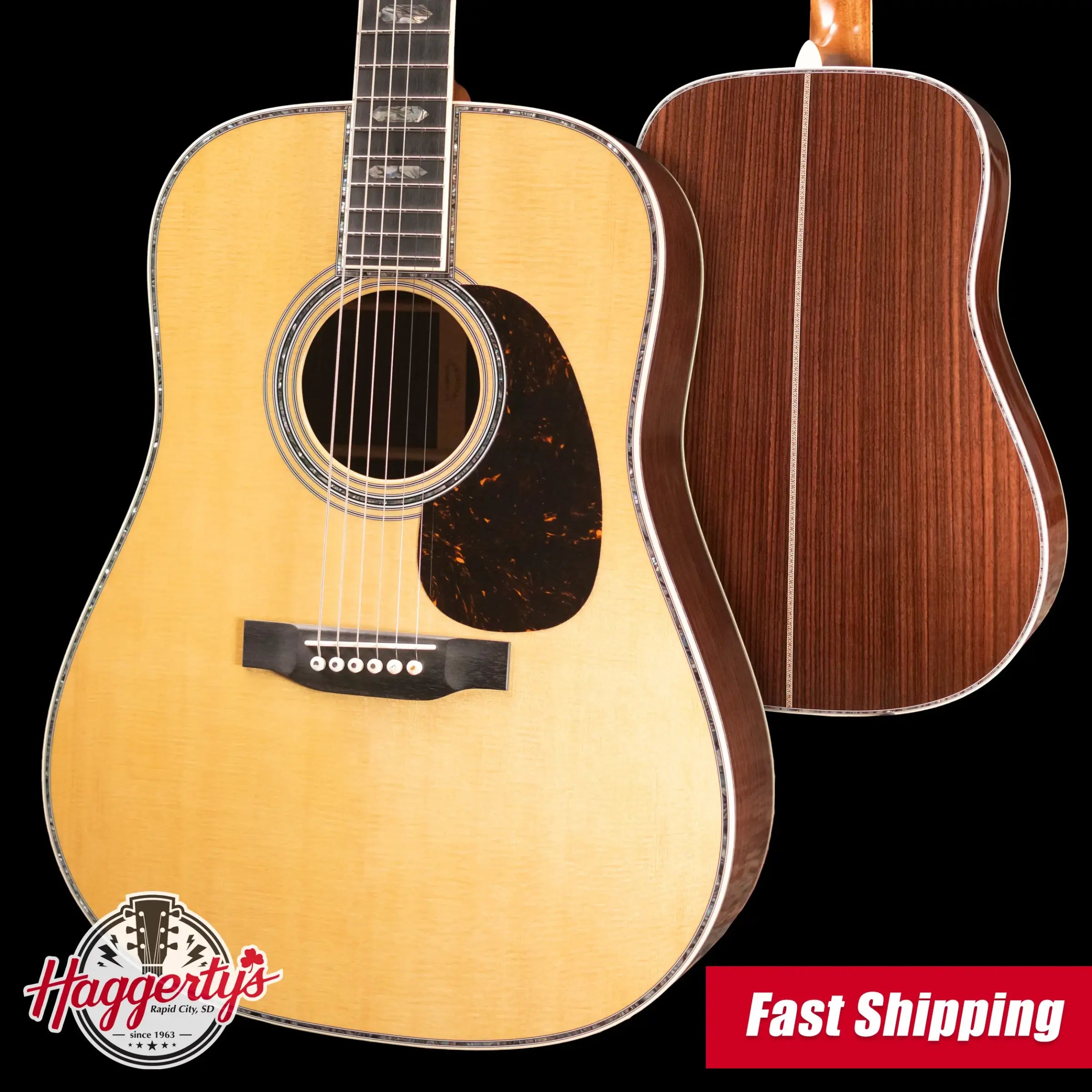 Martin Custom Shop Style 45 Dreadnought Acoustic Guitar - East Indian Rosewood with Hardshell Case