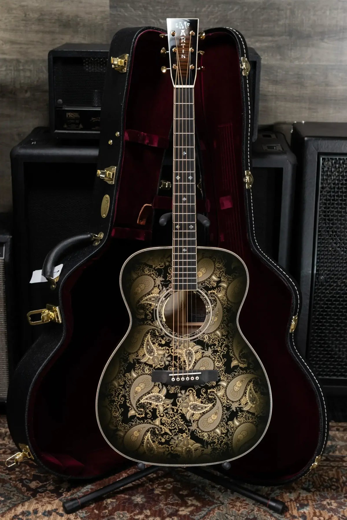Martin Custom Shop M Acoustic/Electric Guitar - Paisley Ember Burst with Hardshell Case