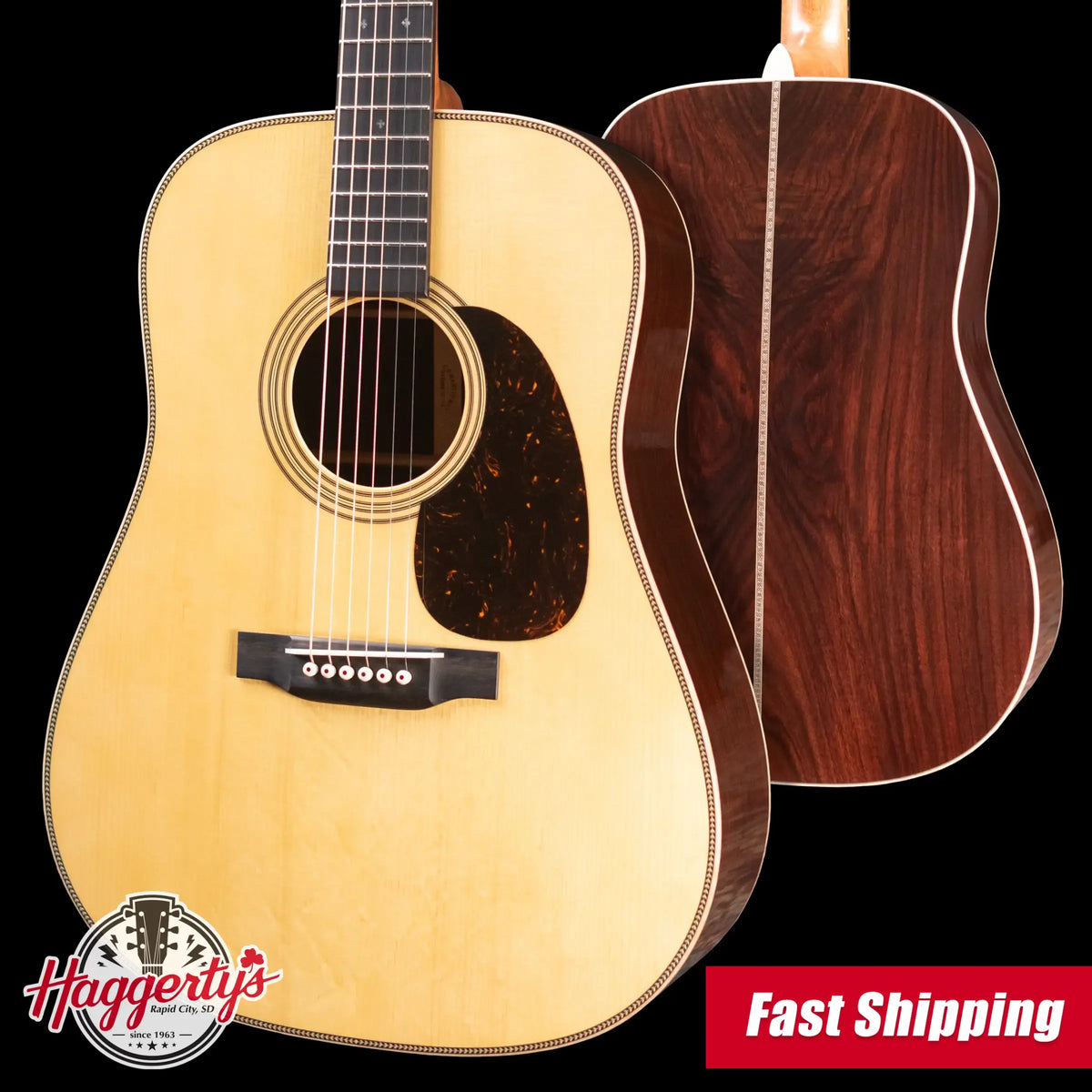 Martin Custom Style 28 D-14F Dreadnought Wild Grain East Indian Rosewood/Adirondack Spruce Acoustic with Hardshell Case - Used