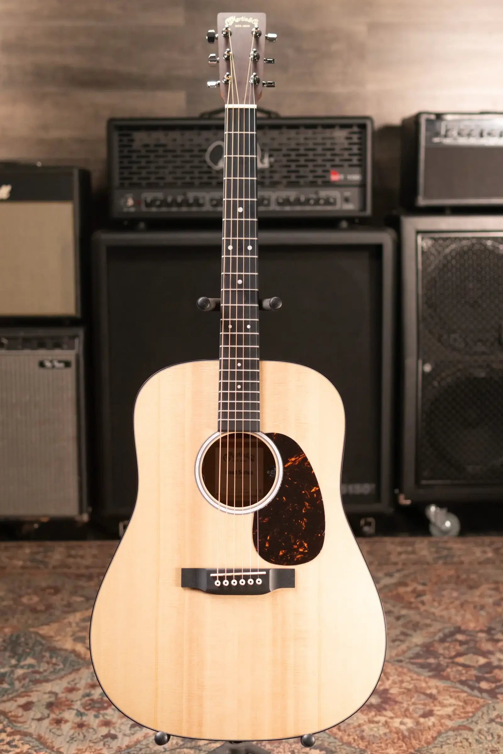 Martin D-10E Dreadnought Acoustic/Electric Guitar - Sitka Spruce/Sapele with Gig Bag