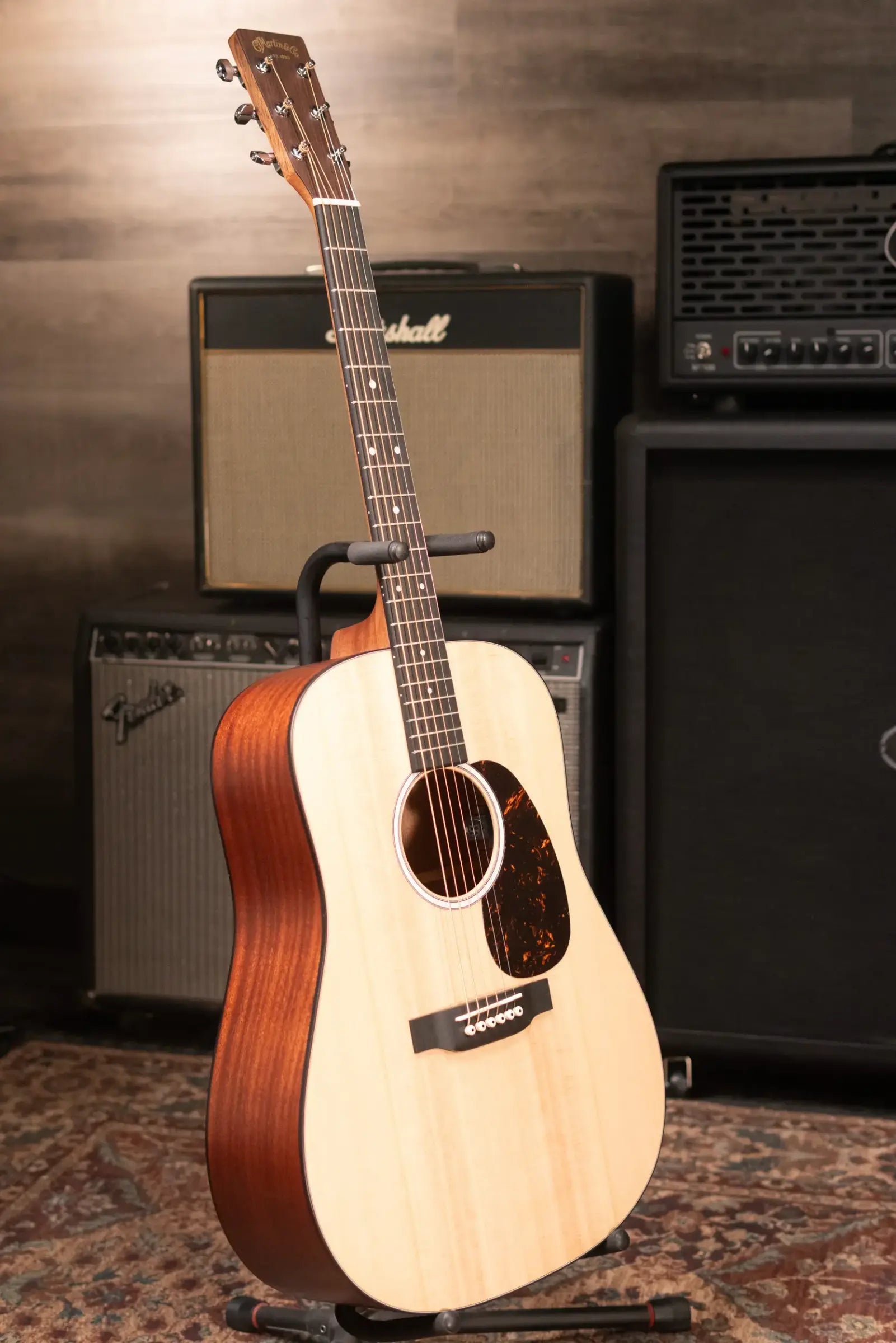 Martin D-10E Dreadnought Acoustic/Electric Guitar - Sitka Spruce/Sapele with Gig Bag