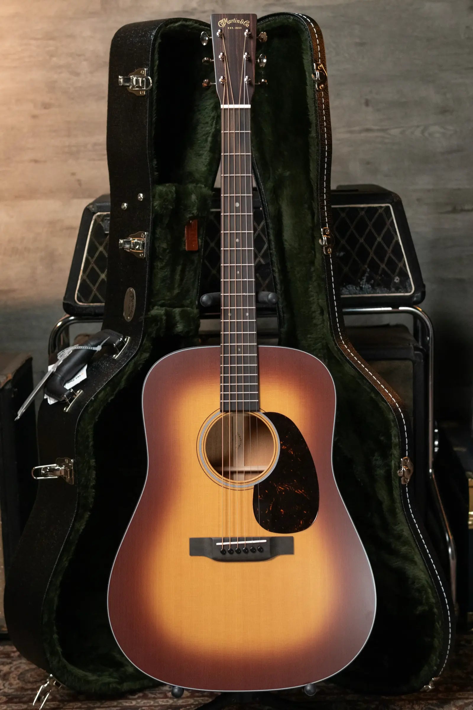 Martin D-18 Satin Amberburst Acoustic Guitar with Hardshell Case