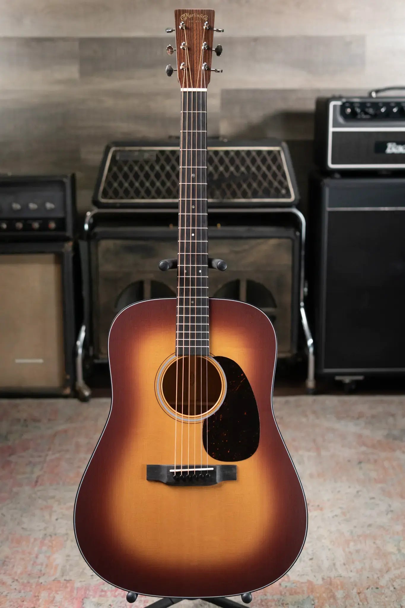 Martin D-18 Satin Dreadnought Acoustic - Amberburst with Hardshell Case