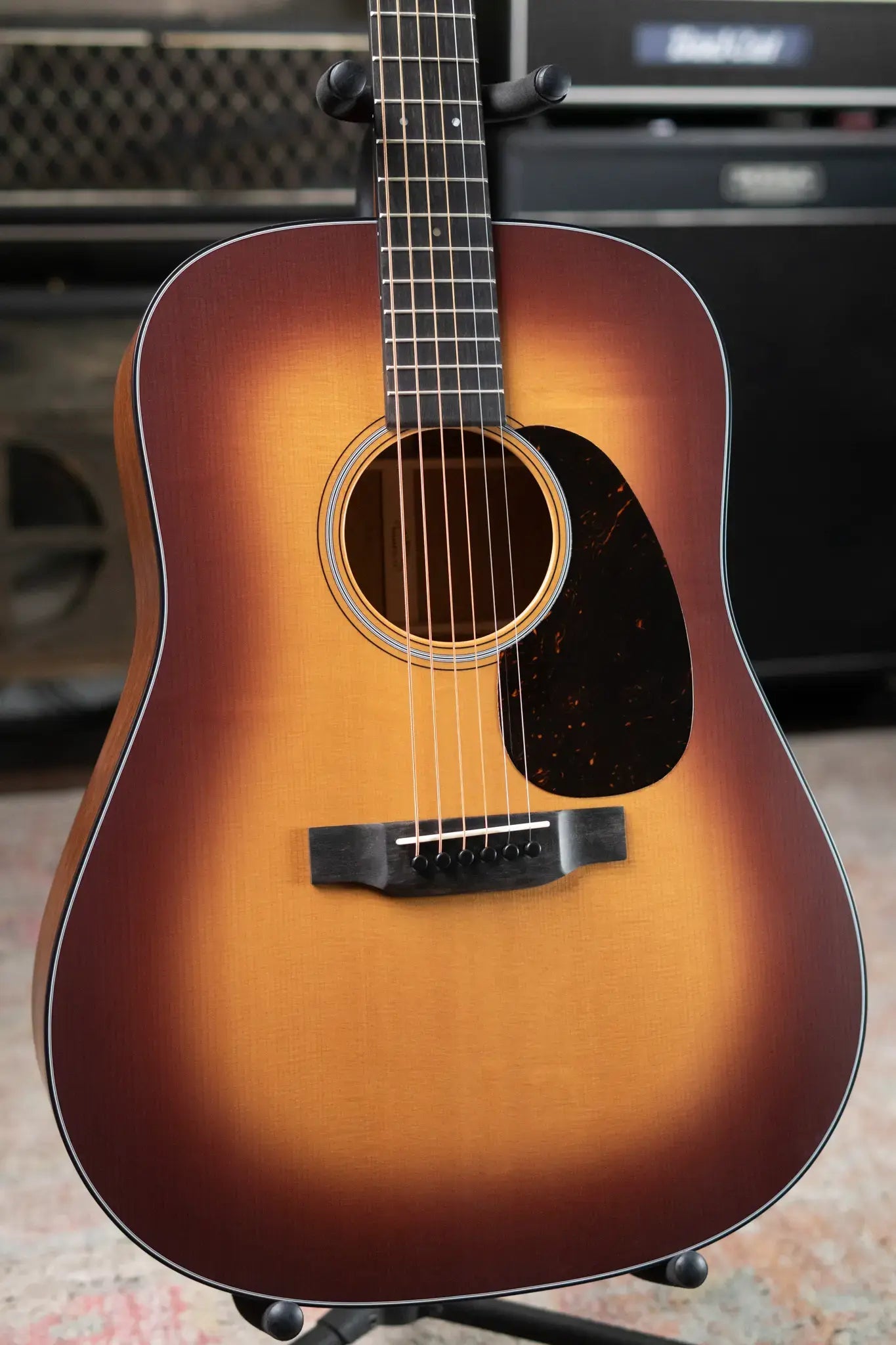 Martin D-18 Satin Dreadnought Acoustic - Amberburst with Hardshell Case