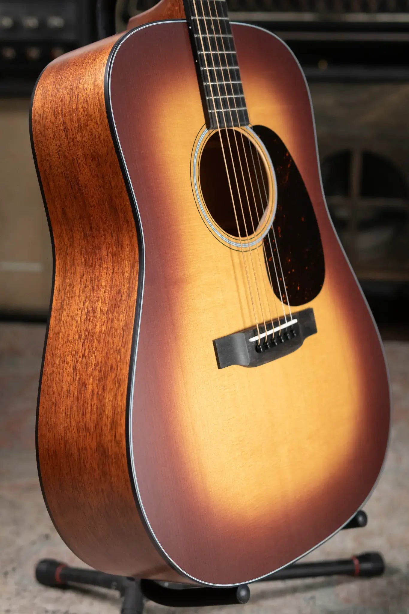 Martin D-18 Satin Dreadnought Acoustic - Amberburst with Hardshell Case