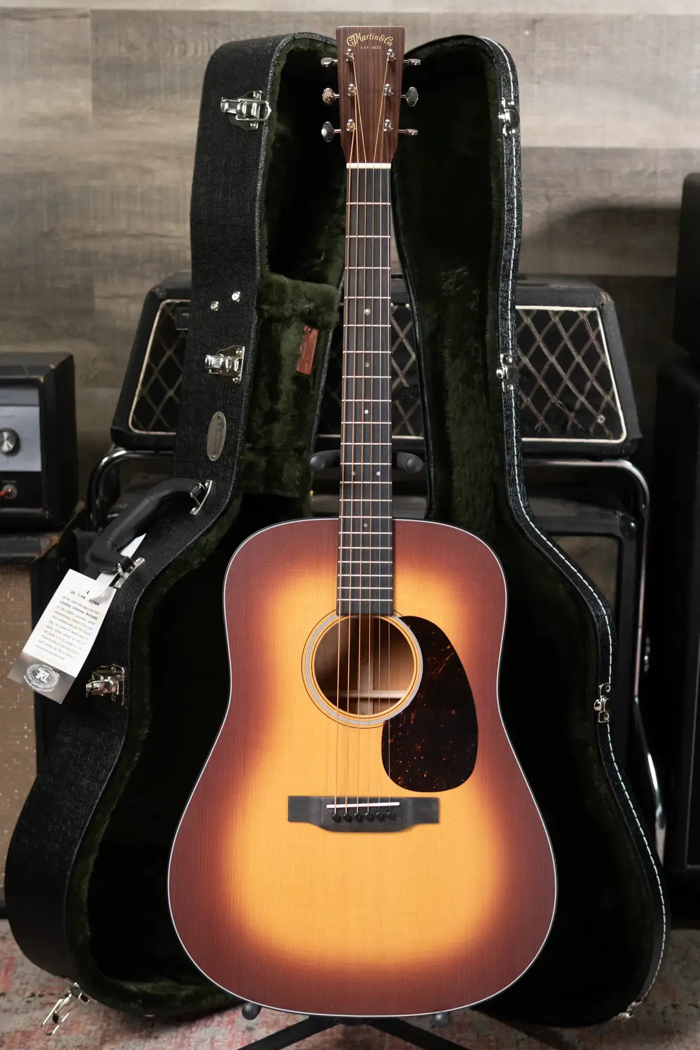 Martin D-18 Satin Dreadnought Acoustic - Amberburst with Hardshell Case