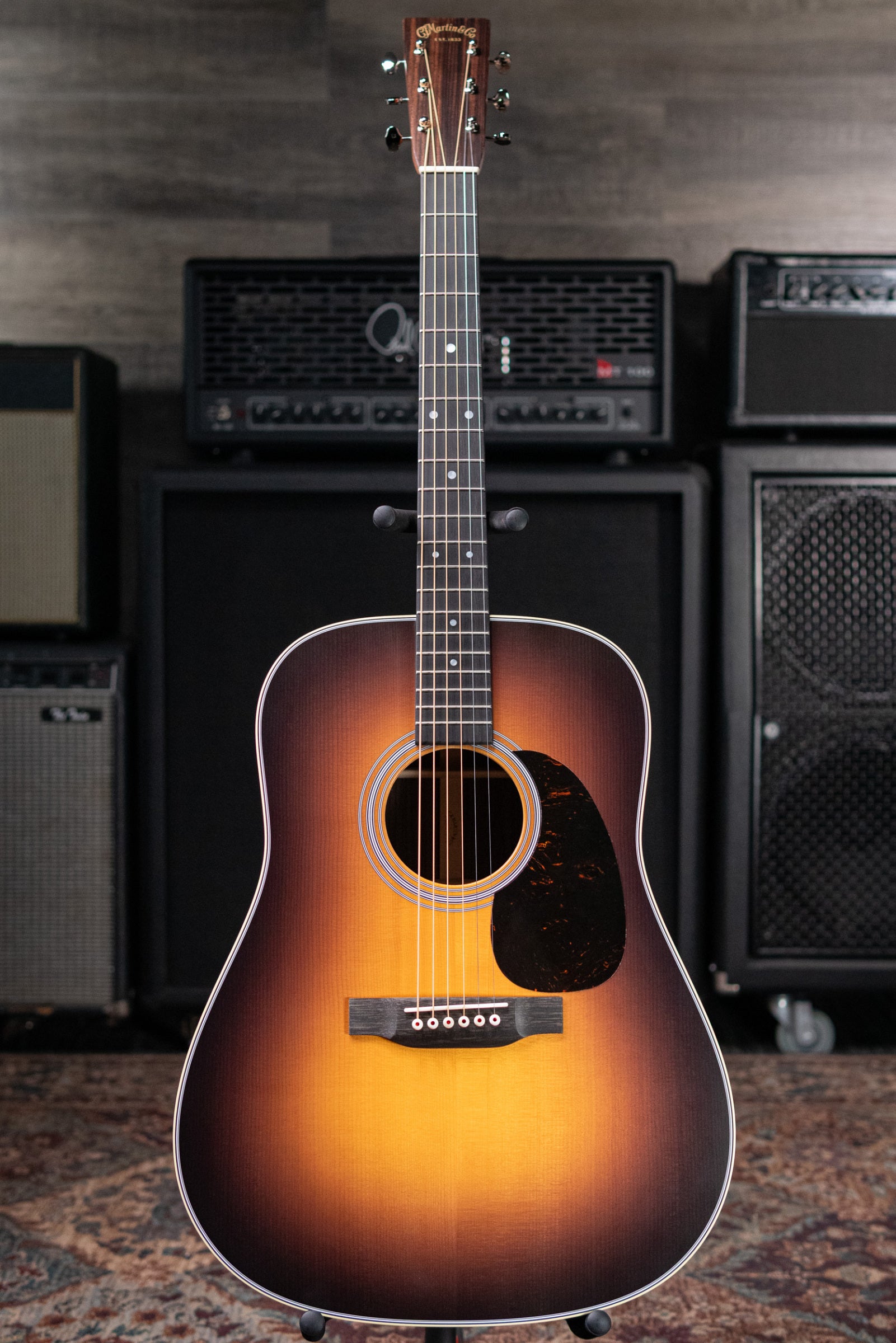 Martin D-28 Satin Dreadnought Acoustic Guitar - 1935 Sunburst with Hardshell Case