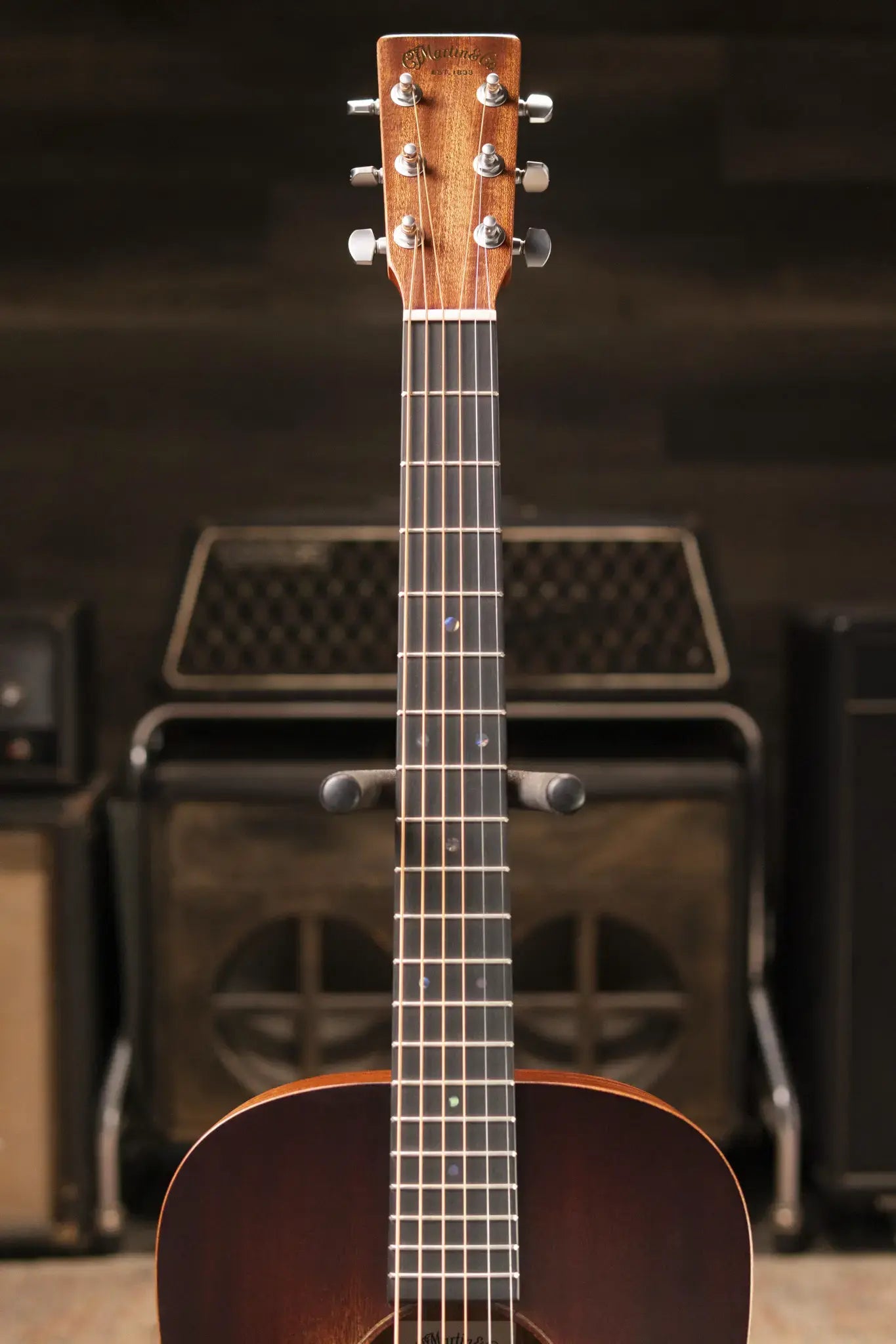 Martin D Jr-E StreetMaster Acoustic/Electric Guitar - Dark Distressed Mahogany with Softshell Case