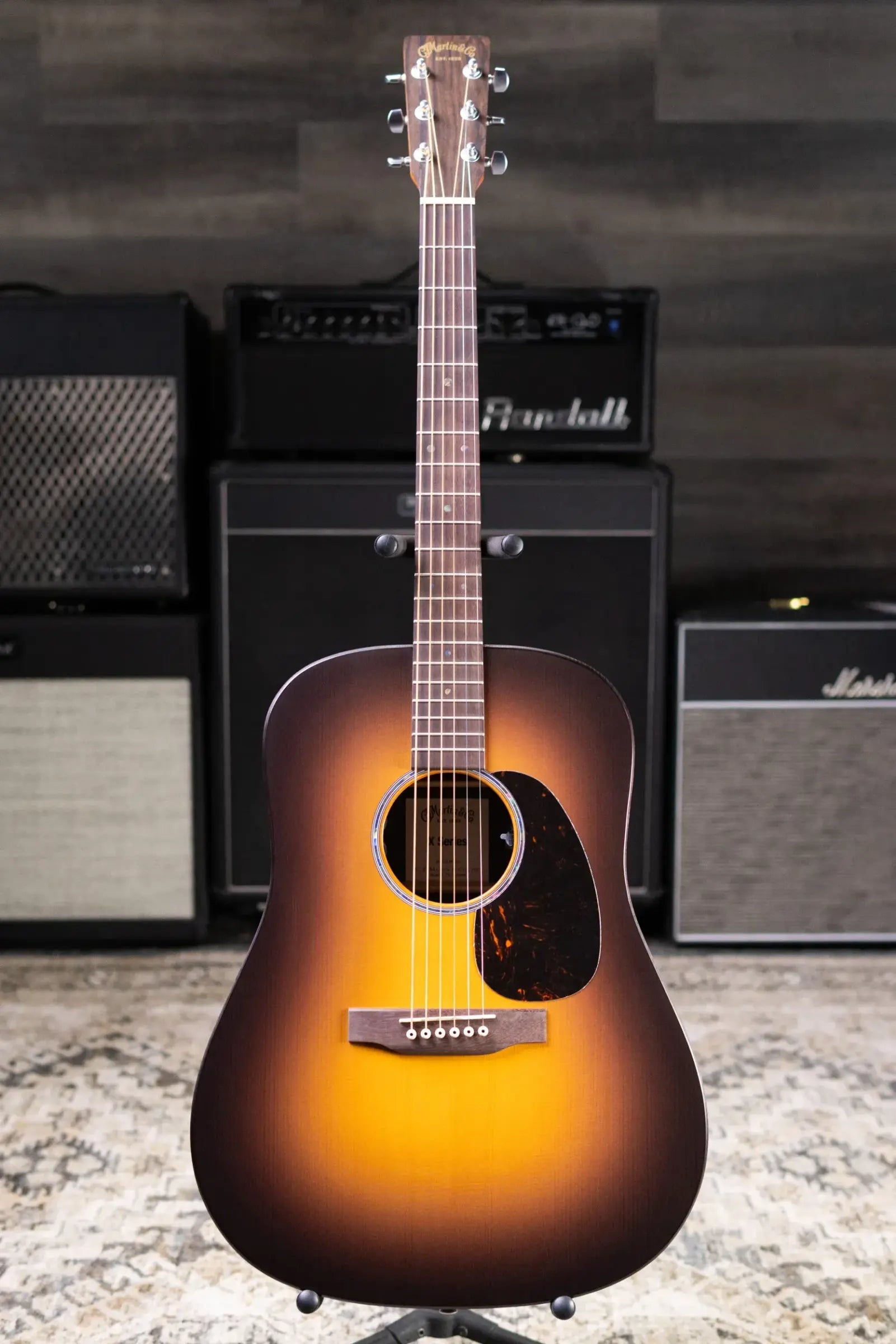 Martin D-X2E Dreadnought Acoustic/Electric Guitar - Ziricote Burst with Gig Bag
