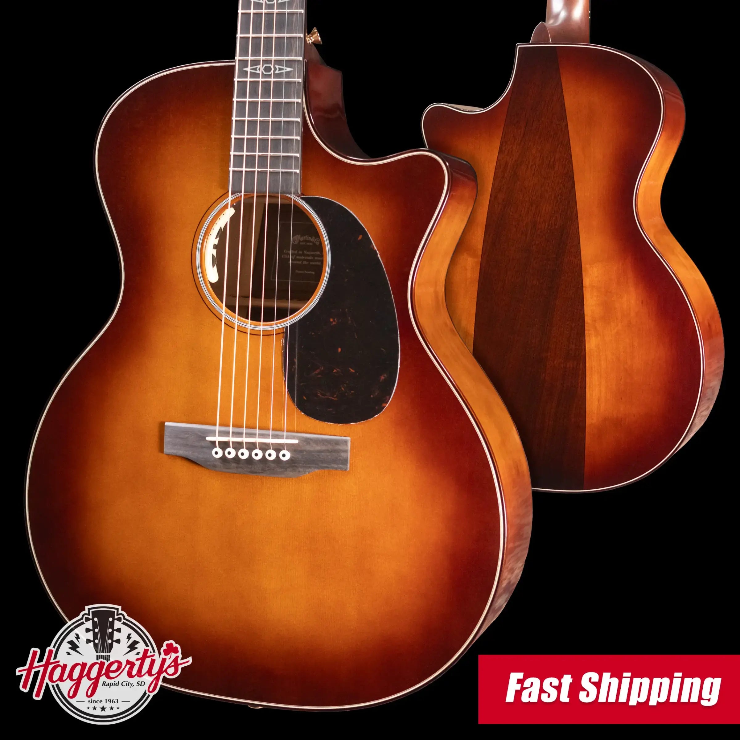 Martin GPCE Inception Maple Acoustic/Electric Guitar - Amber Fade Sunburst with Hardshell Case