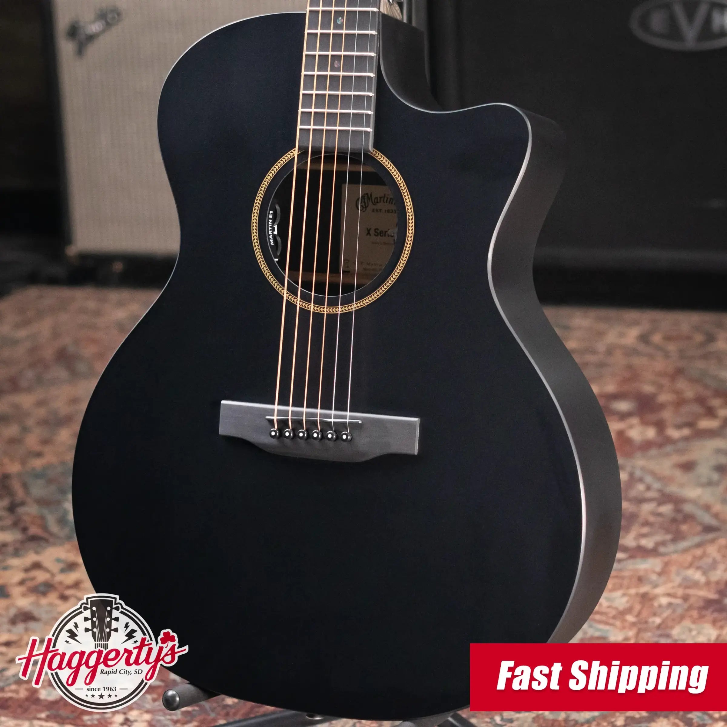 Martin GPC-X1E Acoustic/Electric Guitar - Black with Gig Bag