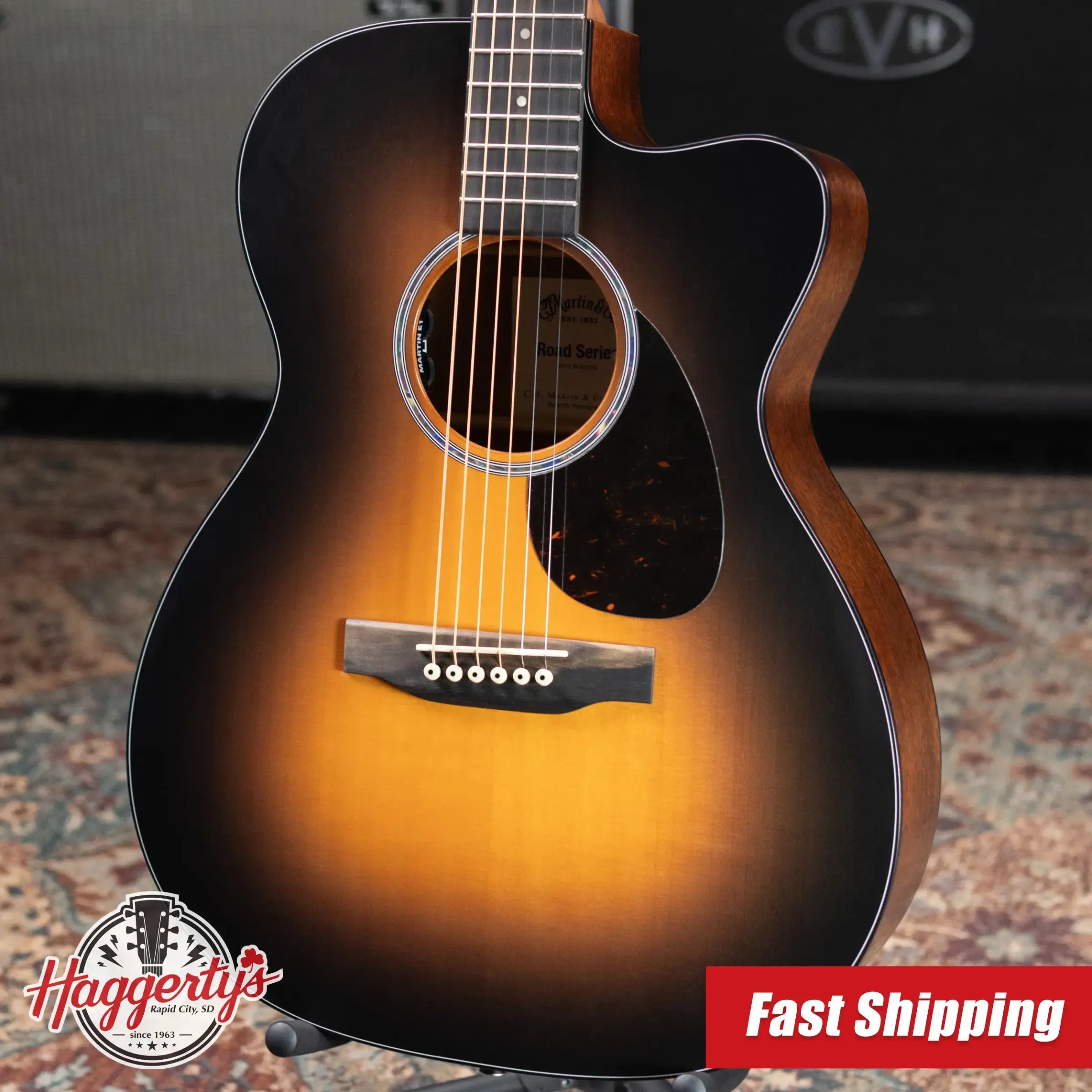 Martin OMC-10E Modern Acoustic/Electric Guitar - 1935 Sunburst with Gig Bag