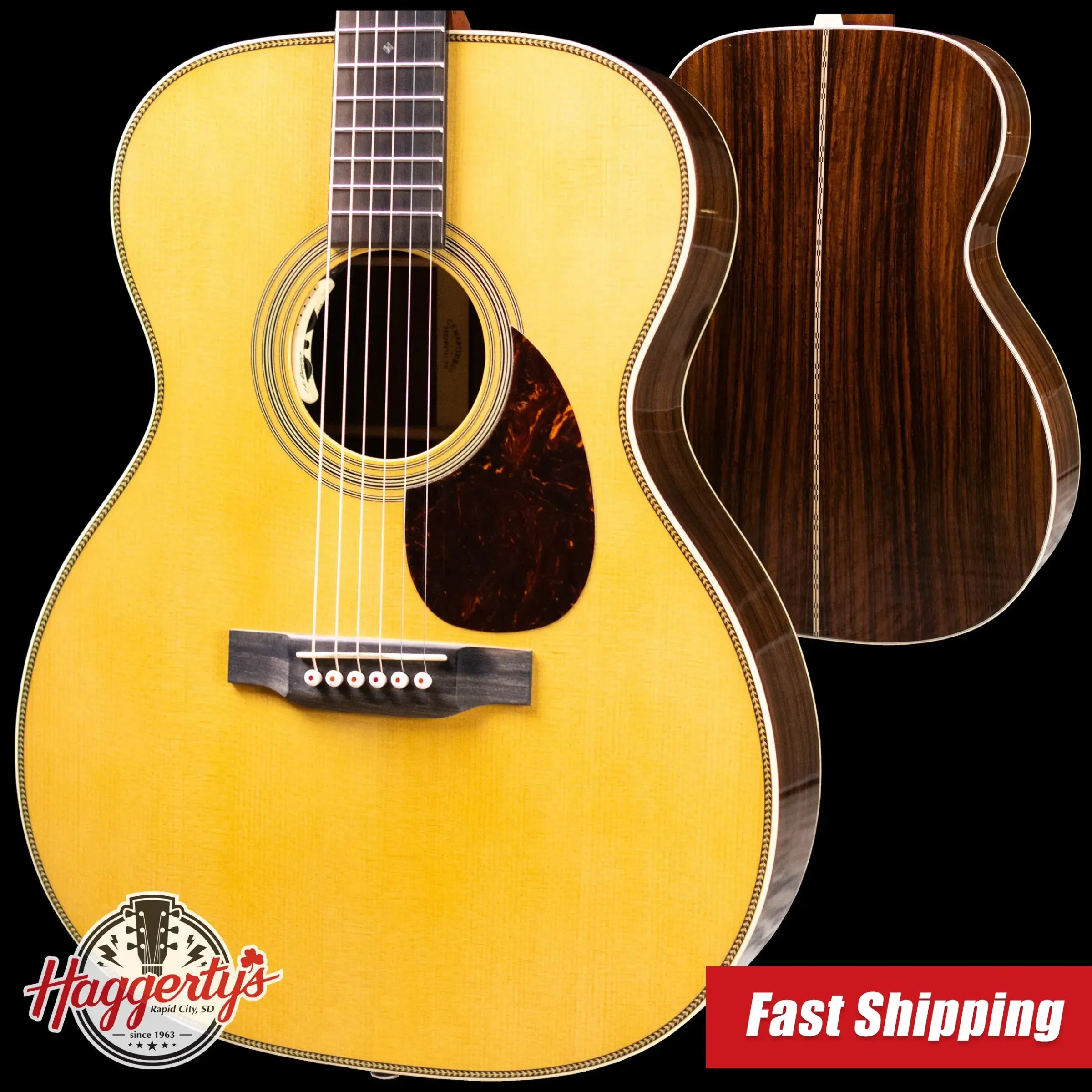 Martin OM-28E Acoustic/Electric Guitar - Natural with L.R. Baggs Anthem Electronics and Hardshell Case - Used