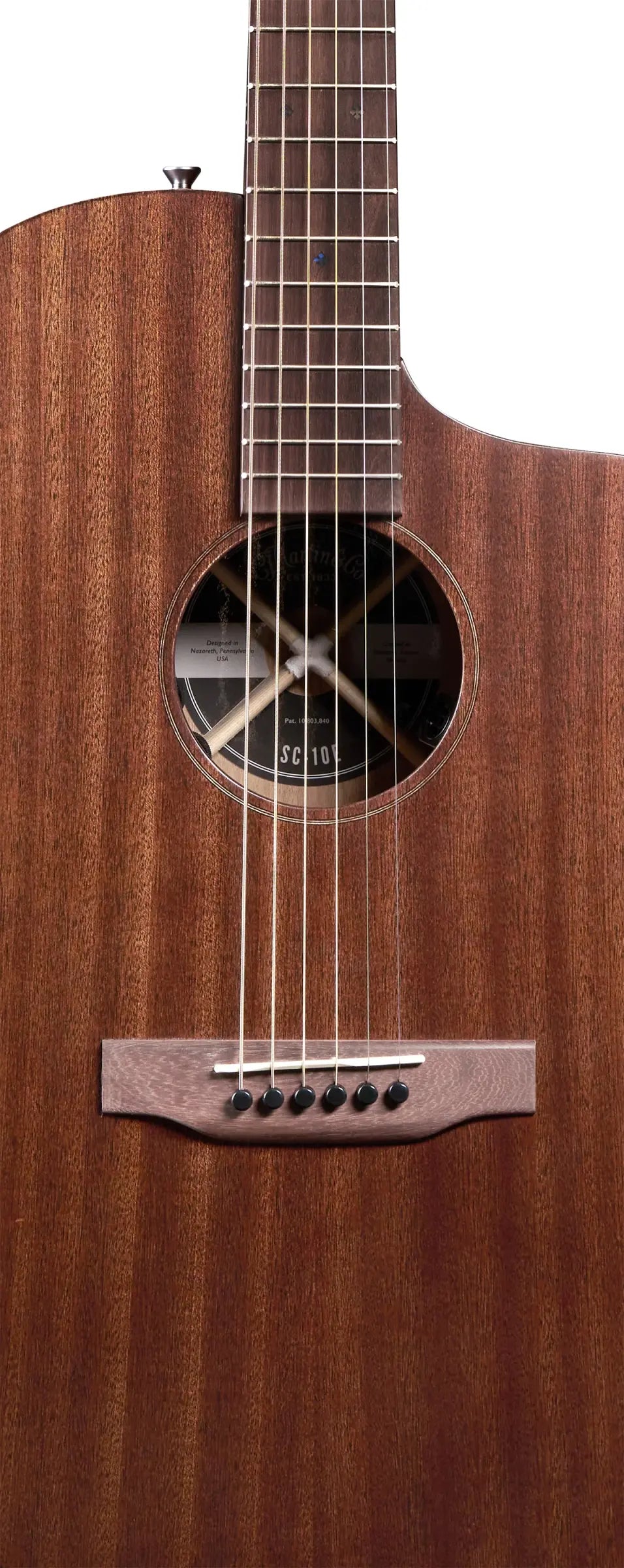 Martin SC-10E Modern Sapele Acoustic/Electric Guitar - Dark Mahogany with Softshell Gig Bag