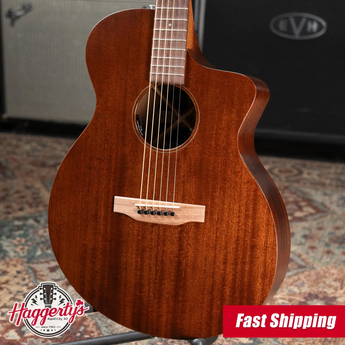 Martin SC-10E Modern Sapele Acoustic/Electric Guitar - Dark Mahogany with Softshell Gig Bag - Demo