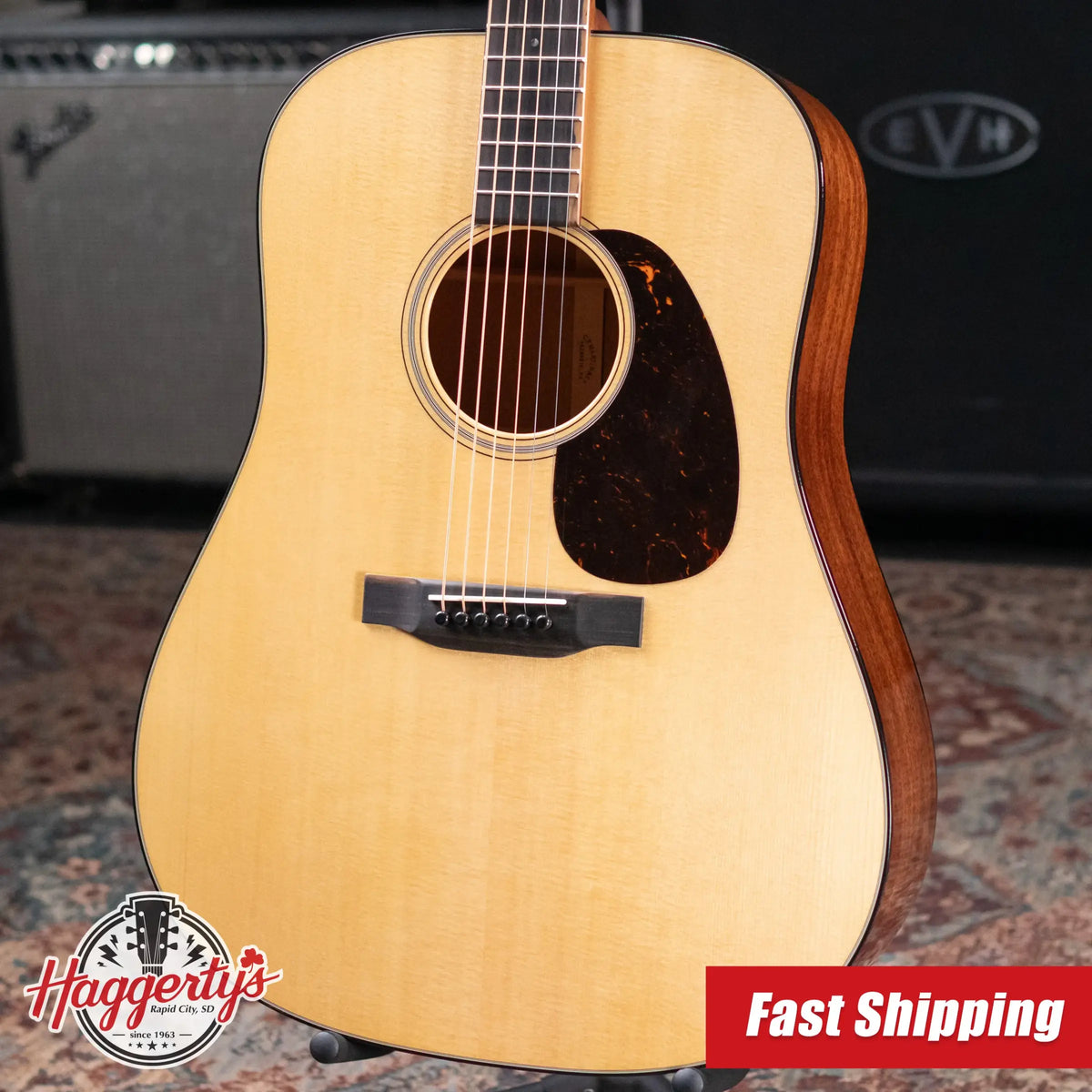 Martin Super D-18 Acoustic Guitar - Natural with Hardshell Case - Demo