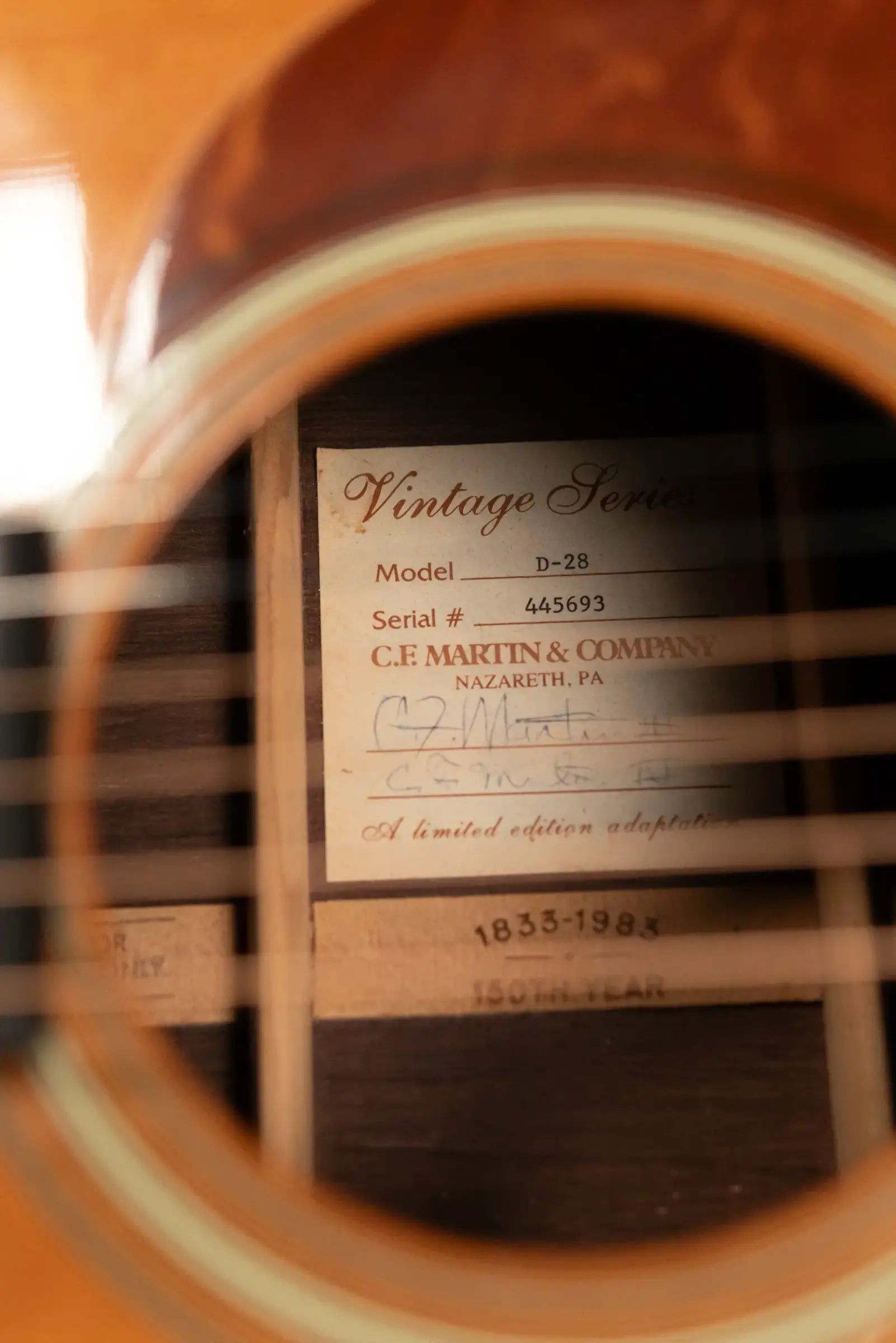 Martin Vintage Series 1983 D-28 150th Anniversary Brazilian Rosewood, Natural with Hardshell Case - Used