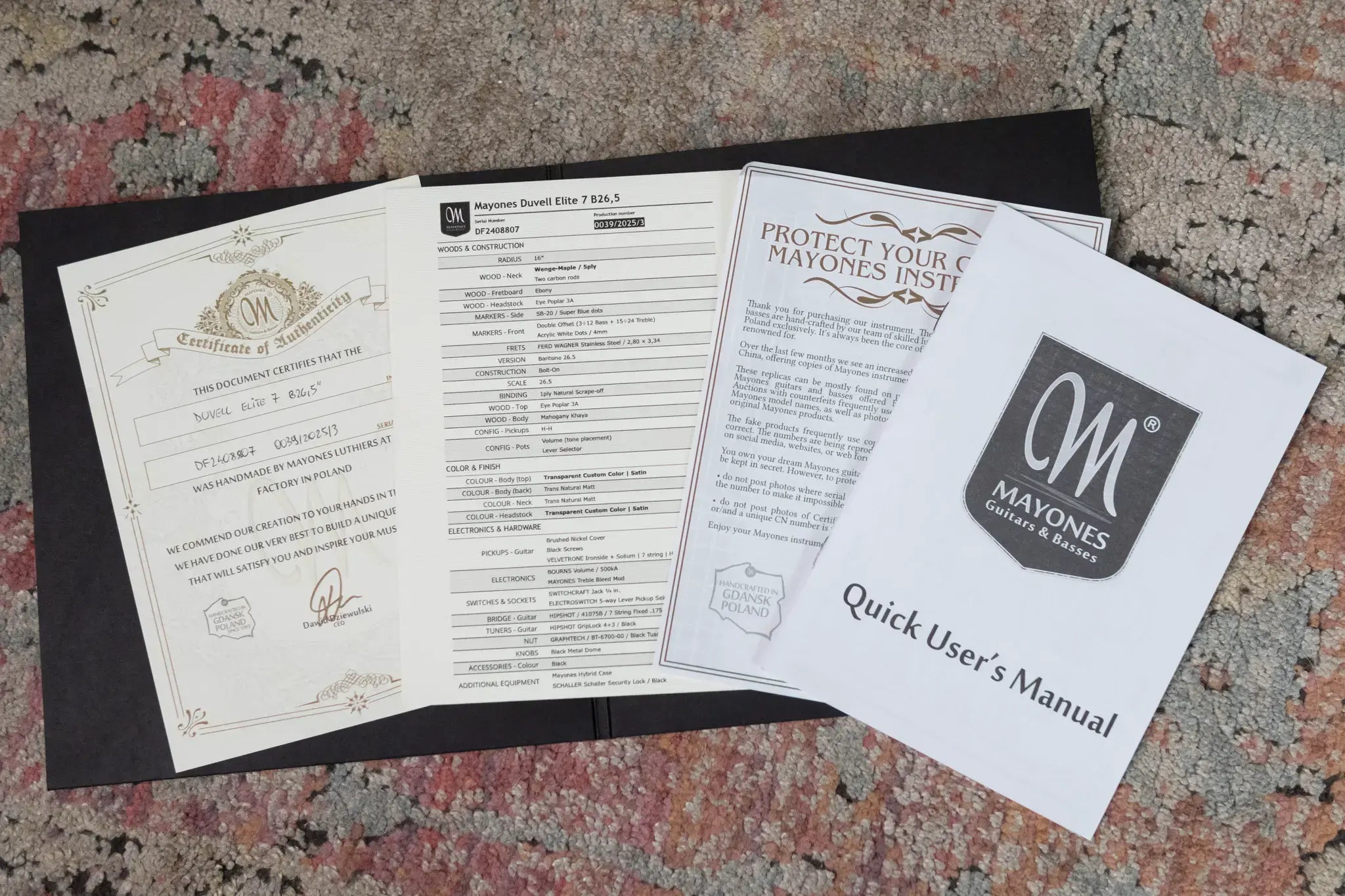 Mayones Duvell Elite 7 Electric Guitar -  Custom