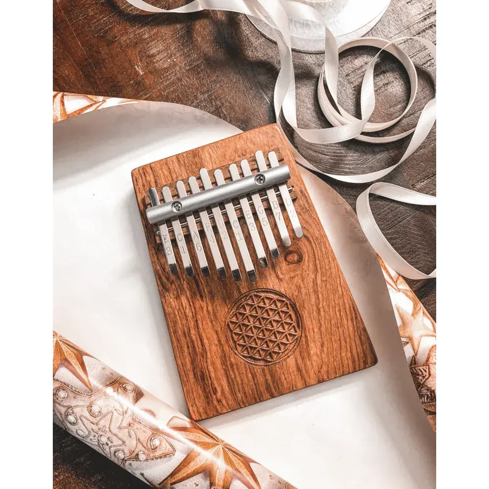 Meinl Sonic Energy Solid Kalimba, 10 notes, Zambesi Redwood, Flower of Life
