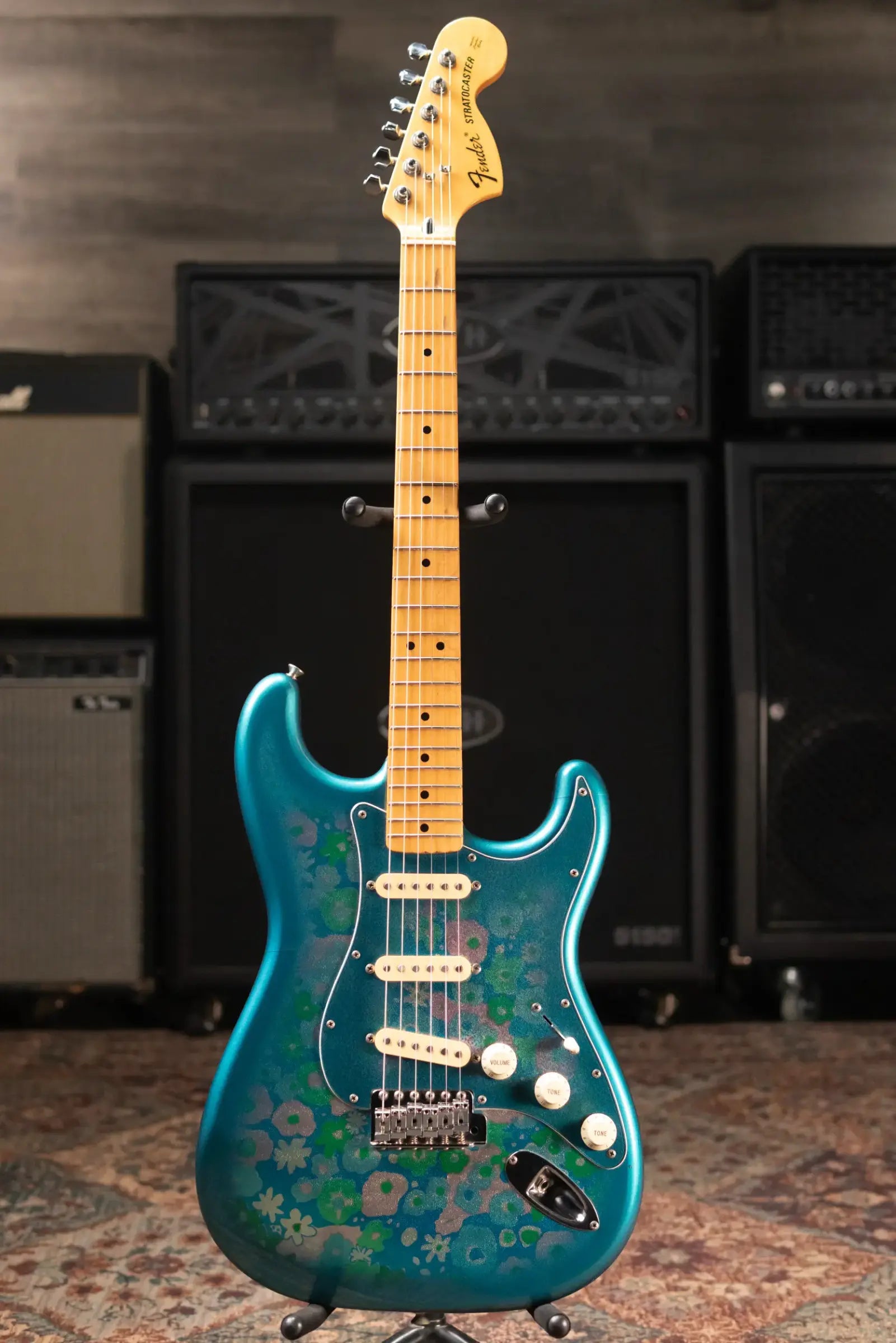 Mid-1980's Fender Stratocaster ST-72 Electric Guitar - Blue Flower with Hardshell Case