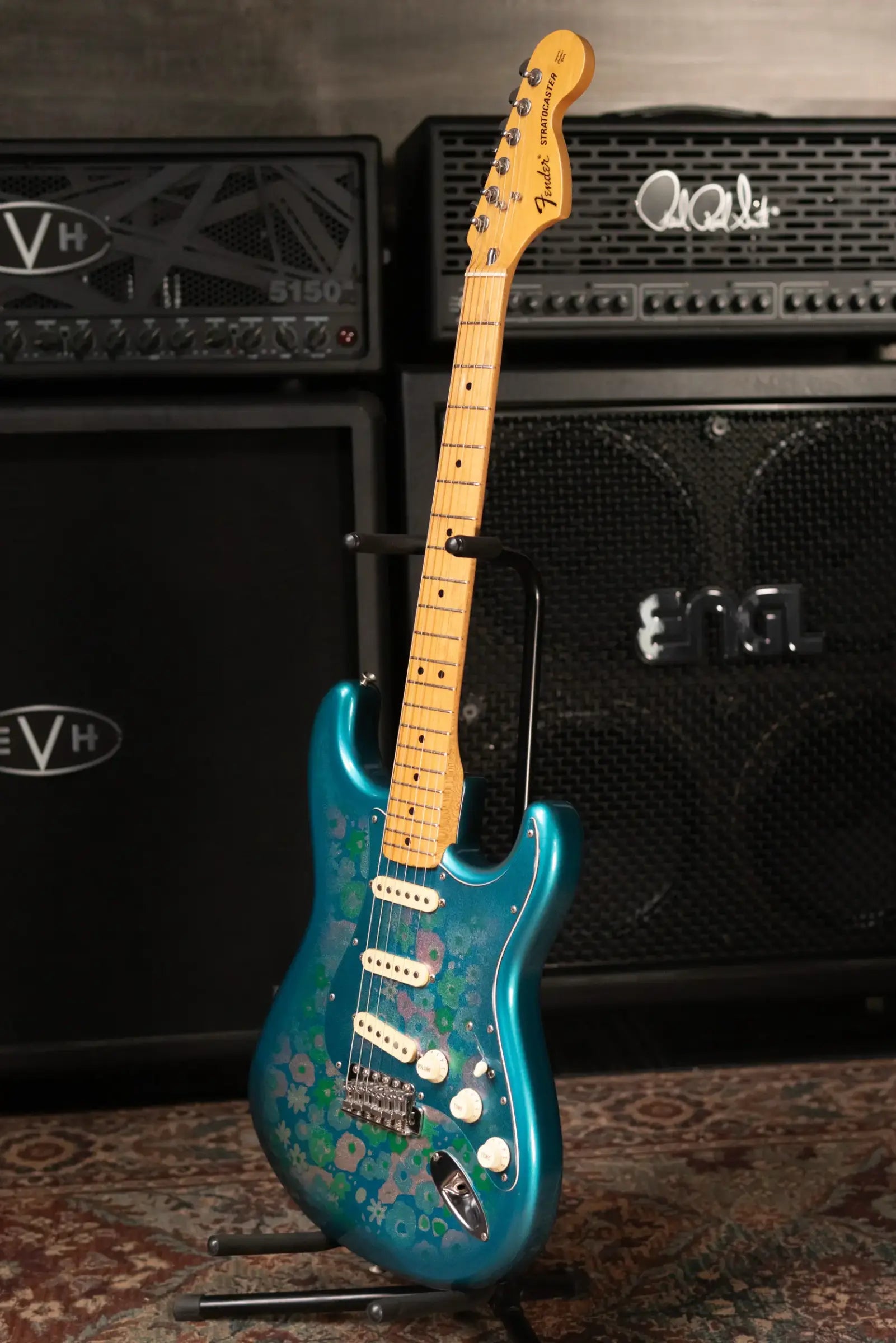 Mid-1980's Fender Stratocaster ST-72 Electric Guitar - Blue Flower with Hardshell Case