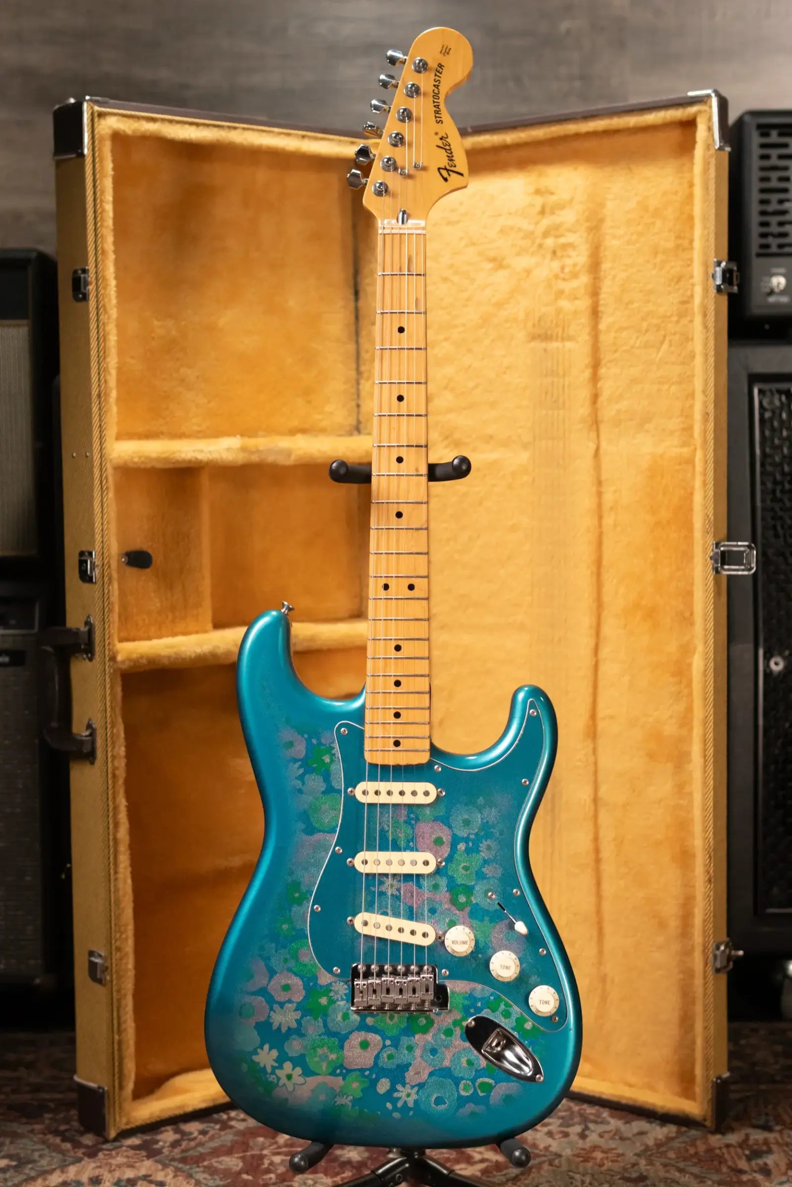 Mid-1980's Fender Stratocaster ST-72 Electric Guitar - Blue Flower with Hardshell Case