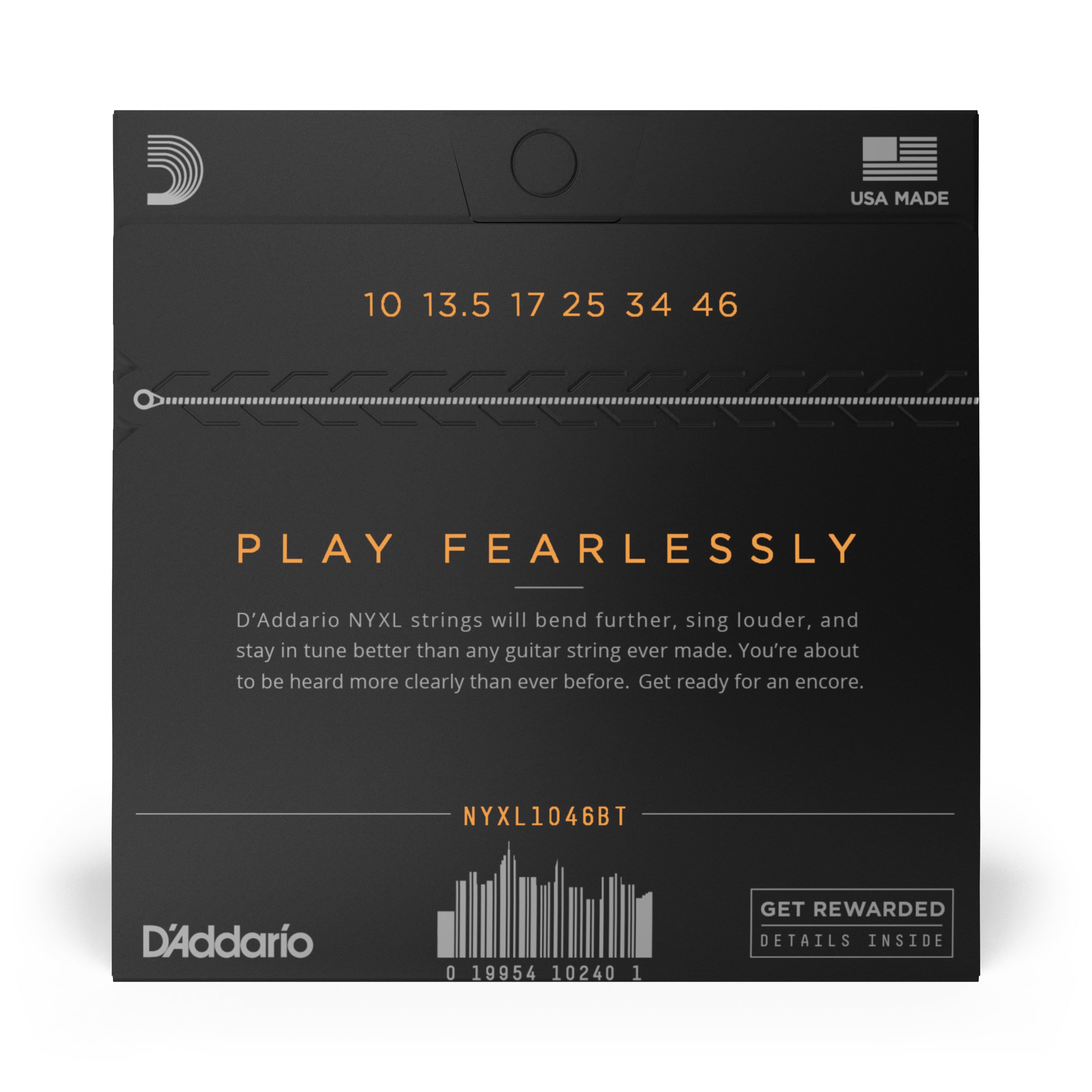 D'Addario NYXL1046BT Nickel Wound 10-46 Electric Guitar Strings, Balanced Tension