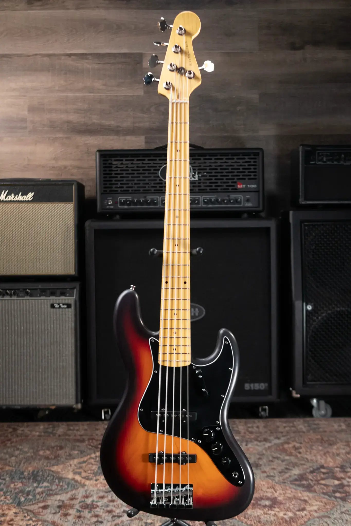 Nash JB-5 5-String Jazz Bass - 3-Tone Burst with Hardshell Case